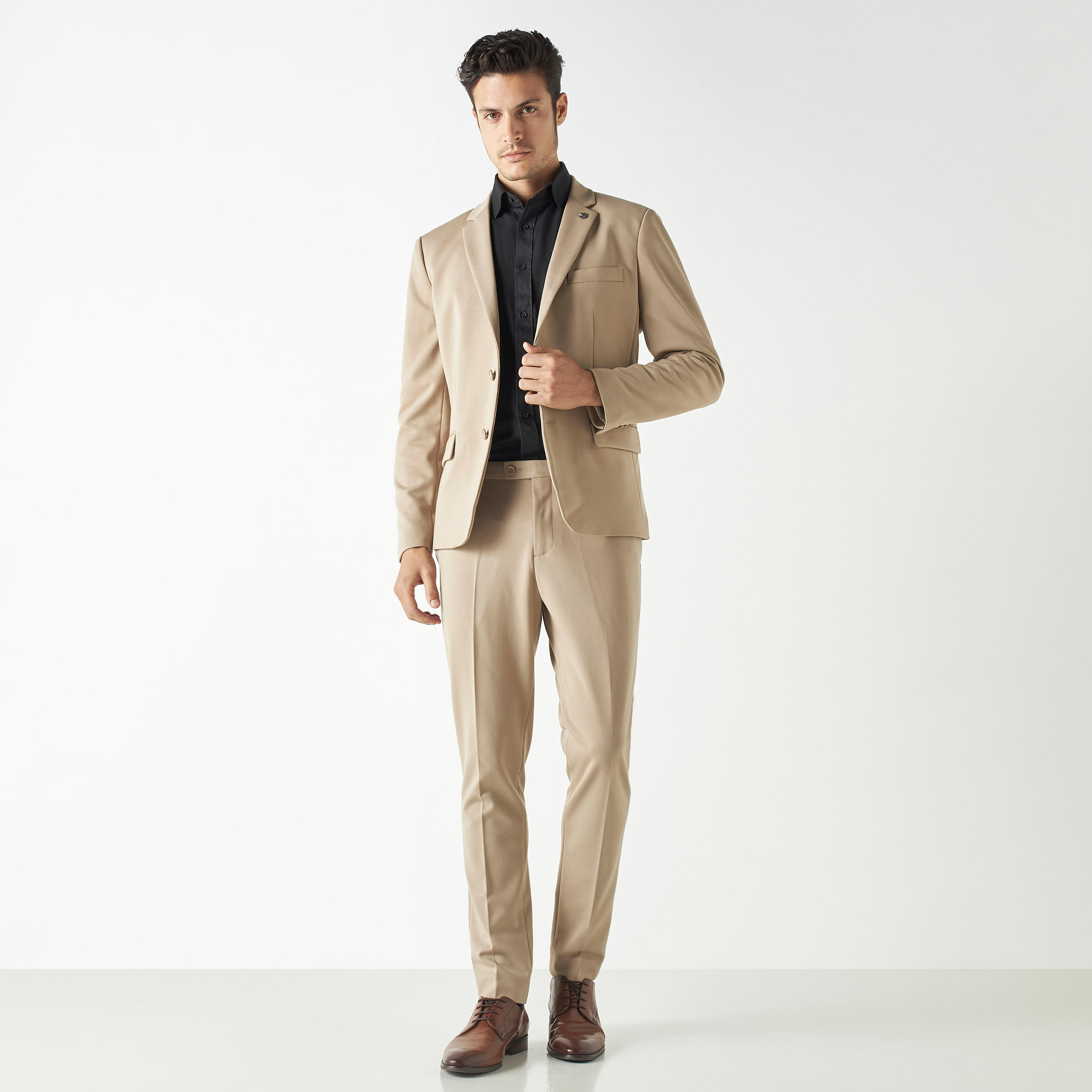 Textured Shirt with Pocket and Long Sleeves-men-clothing-shirts-image-2