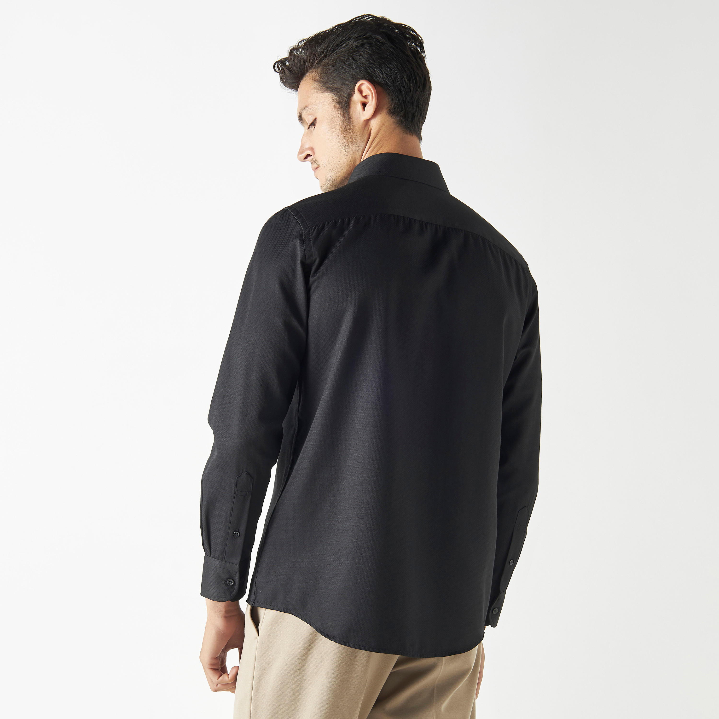 Textured Shirt with Pocket and Long Sleeves-men-clothing-shirts-image-3