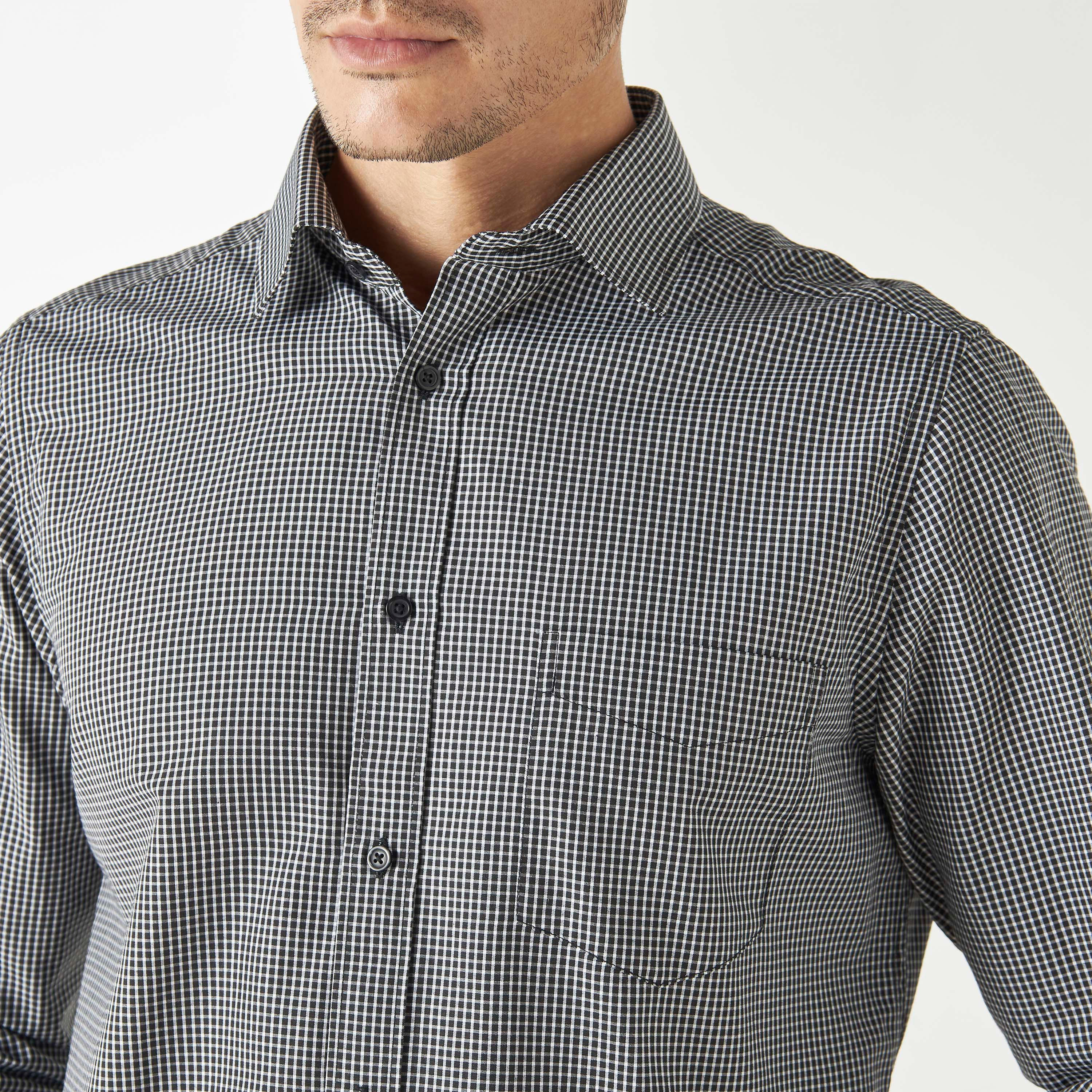 قميص كاروهات بأكمام طويلة وجيب-men-clothing-shirts-image-4