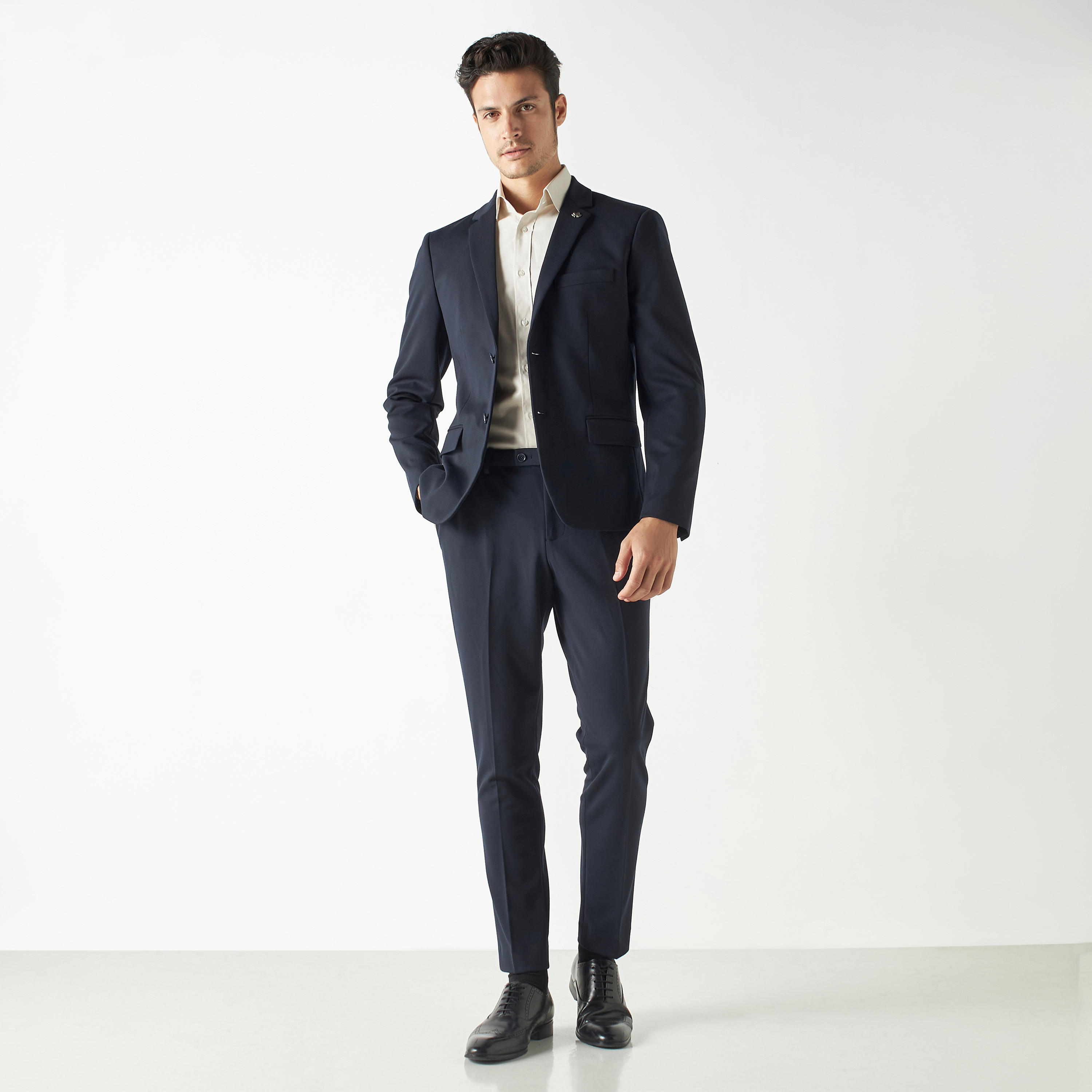Solid Shirt with Pocket and Long Sleeves-men-clothing-shirts-image-2
