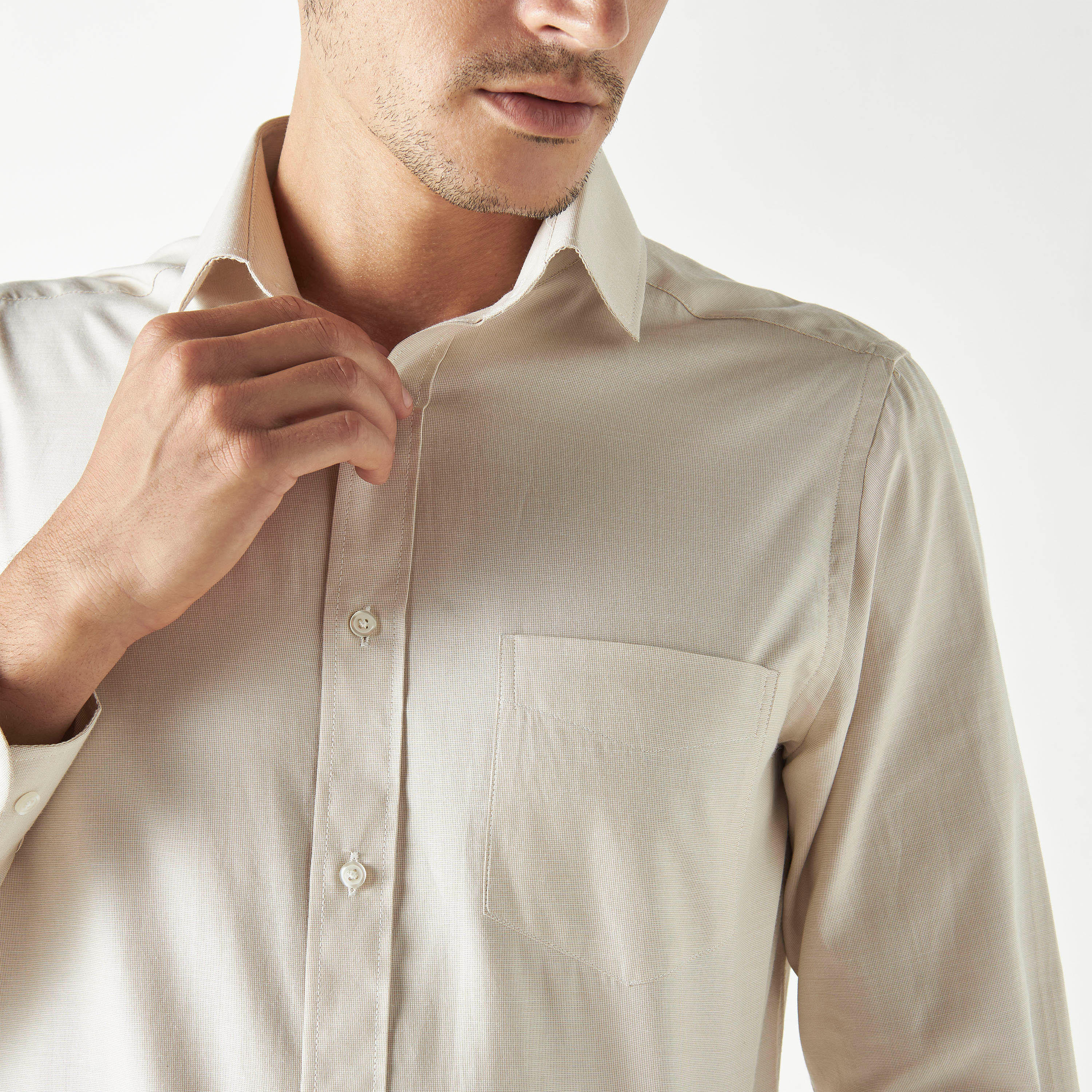 Solid Shirt with Pocket and Long Sleeves-men-clothing-shirts-image-4