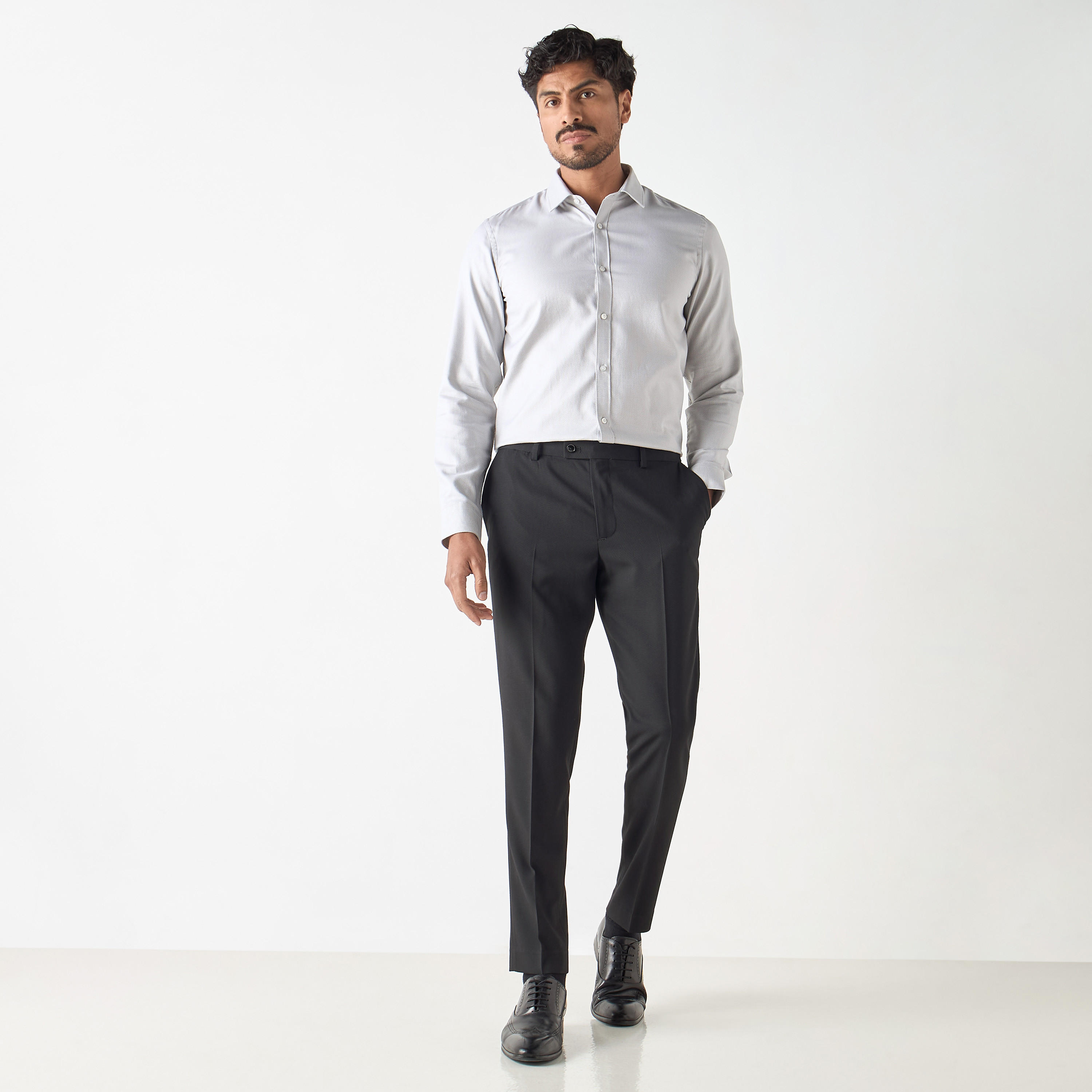 قميص بارز الملمس بأكمام طَويلة-men-clothing-shirts-image-12