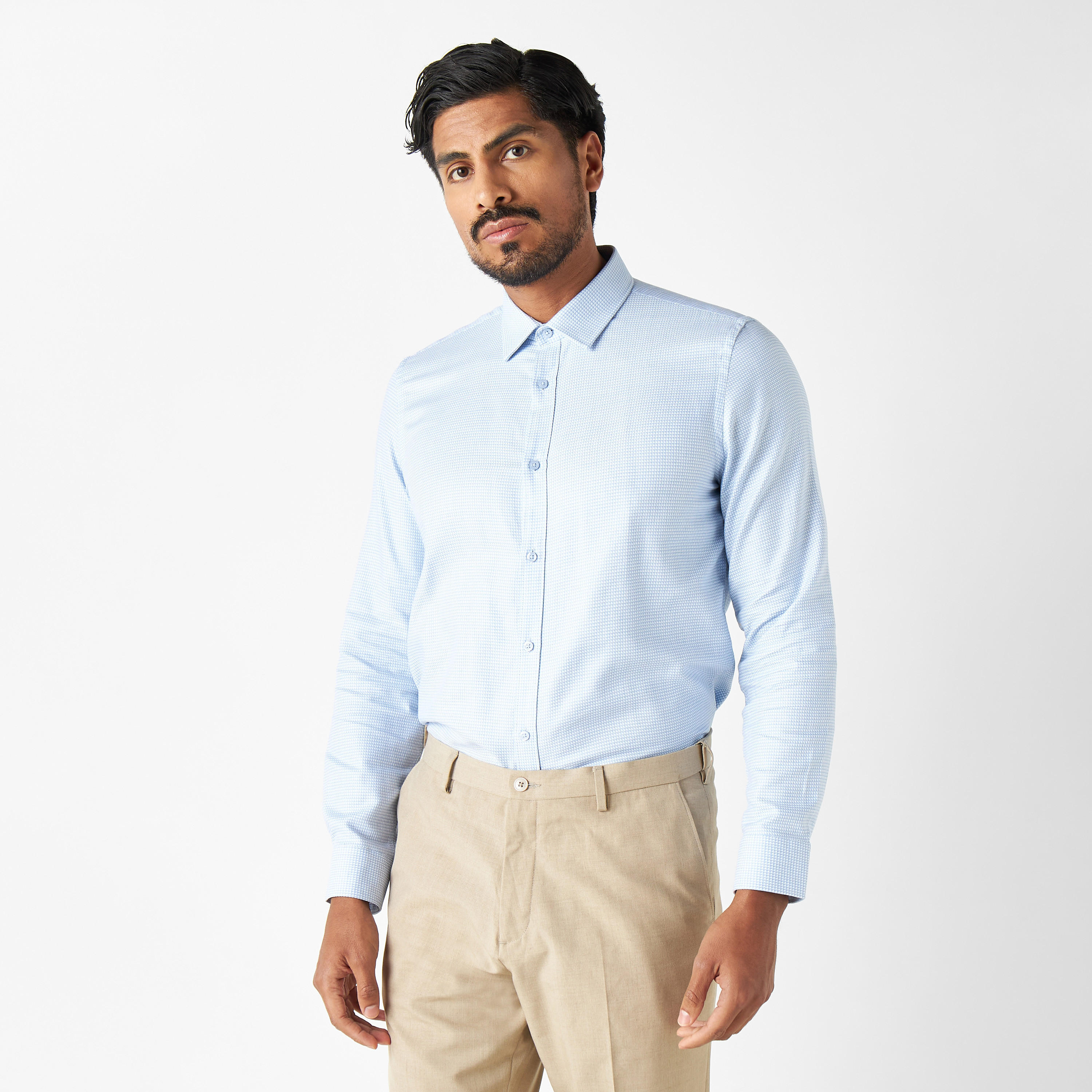 قميص بارز الملمس بأكمام طَويلة-men-clothing-shirts-image-16