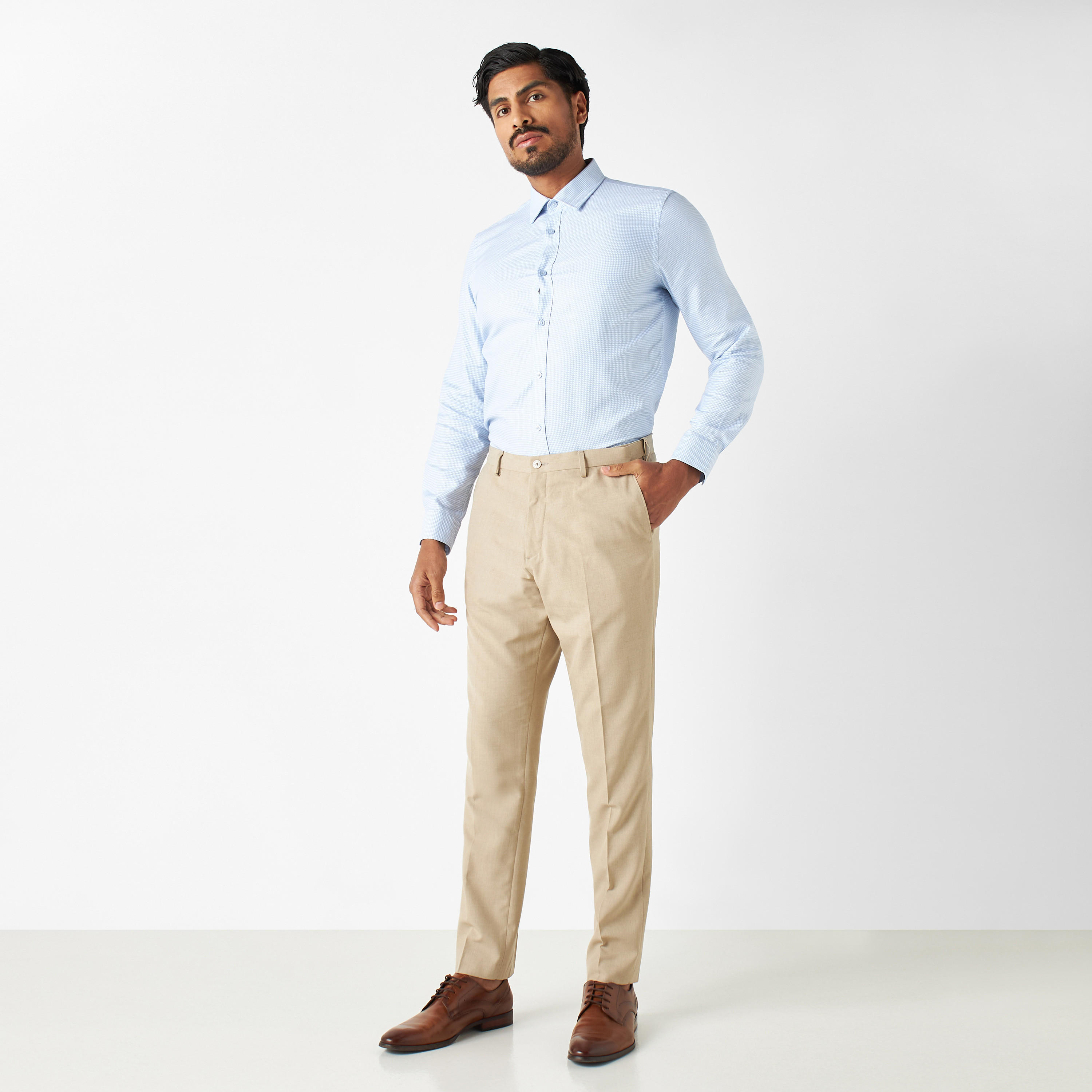 قميص بارز الملمس بأكمام طَويلة-men-clothing-shirts-image-17