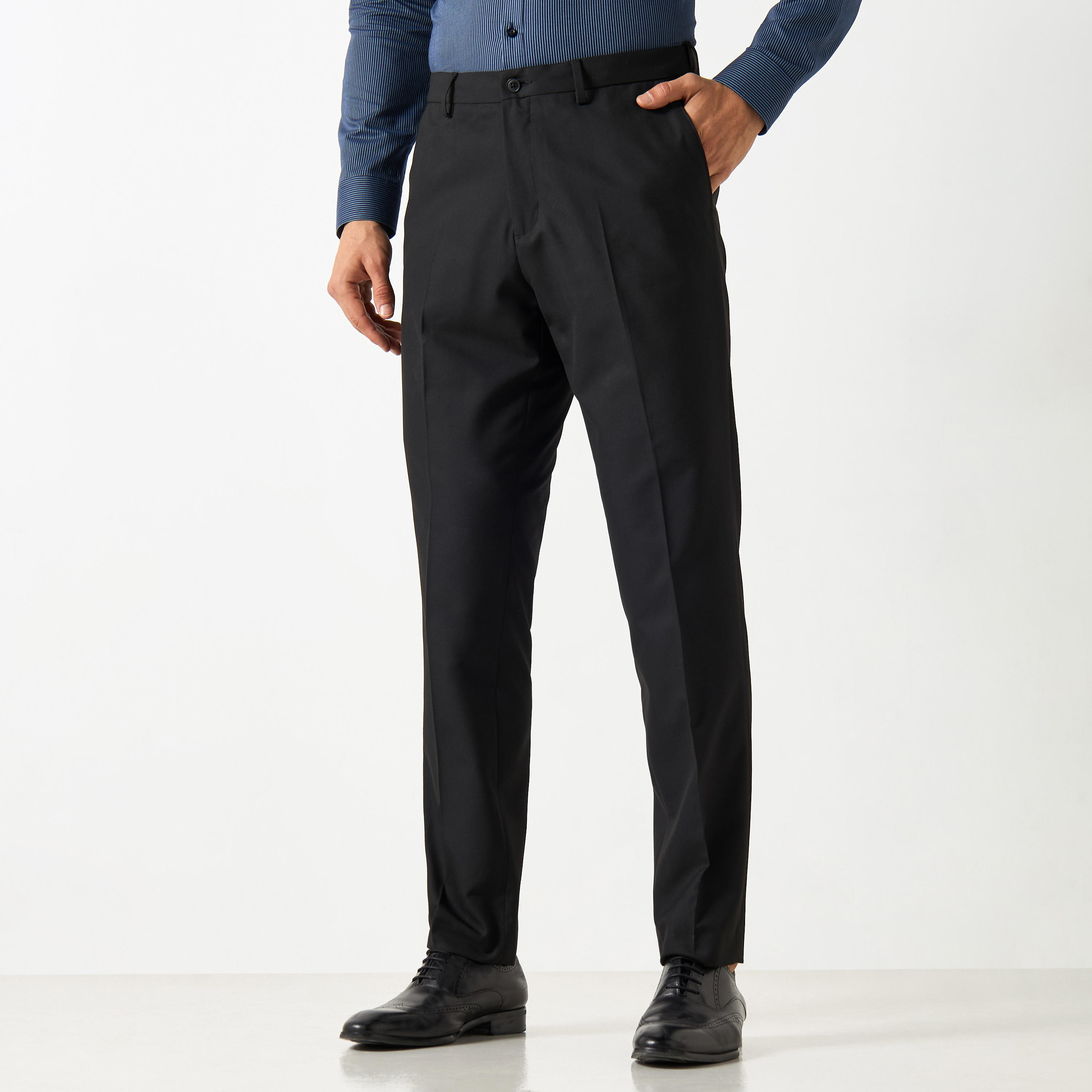 Regular Fit Trousers with Button Closure and Pockets-men-clothing-bottoms-trousersandchinos-trousers-image-13