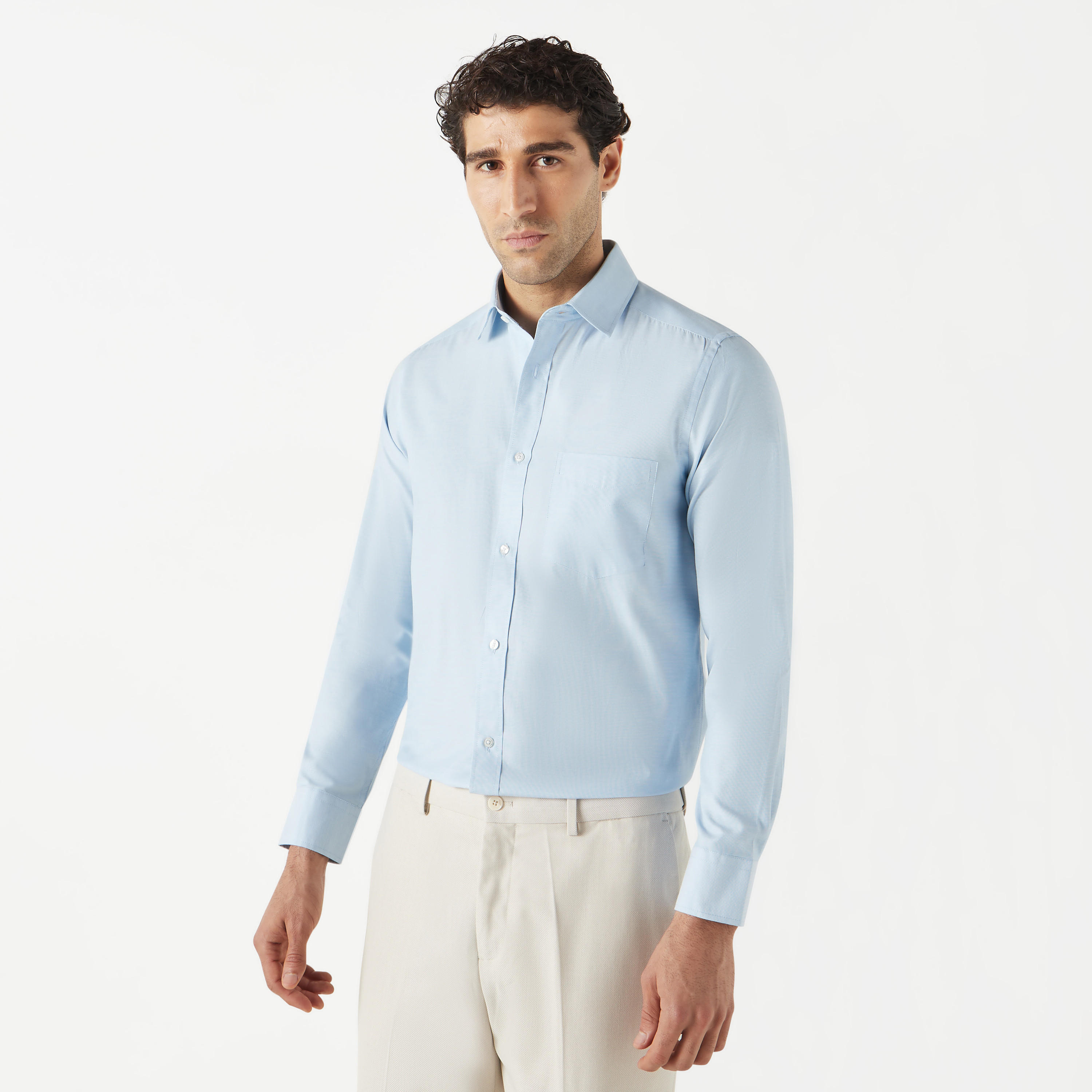 قميص بارز الملمس بقصّة عادية وأكمام طويلة وياقة عادية-men-clothing-shirts-image-16