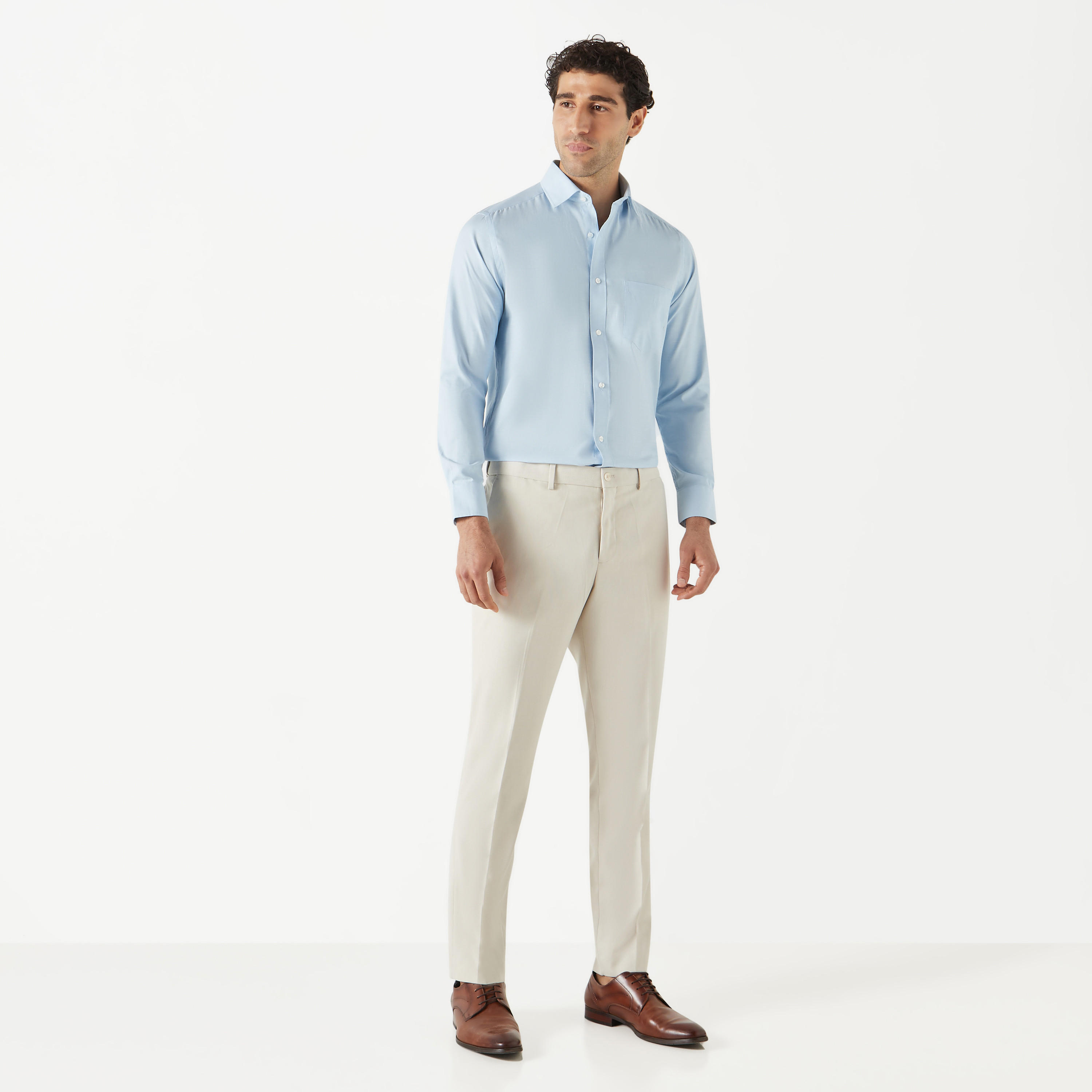 قميص بارز الملمس بقصّة عادية وأكمام طويلة وياقة عادية-men-clothing-shirts-image-17
