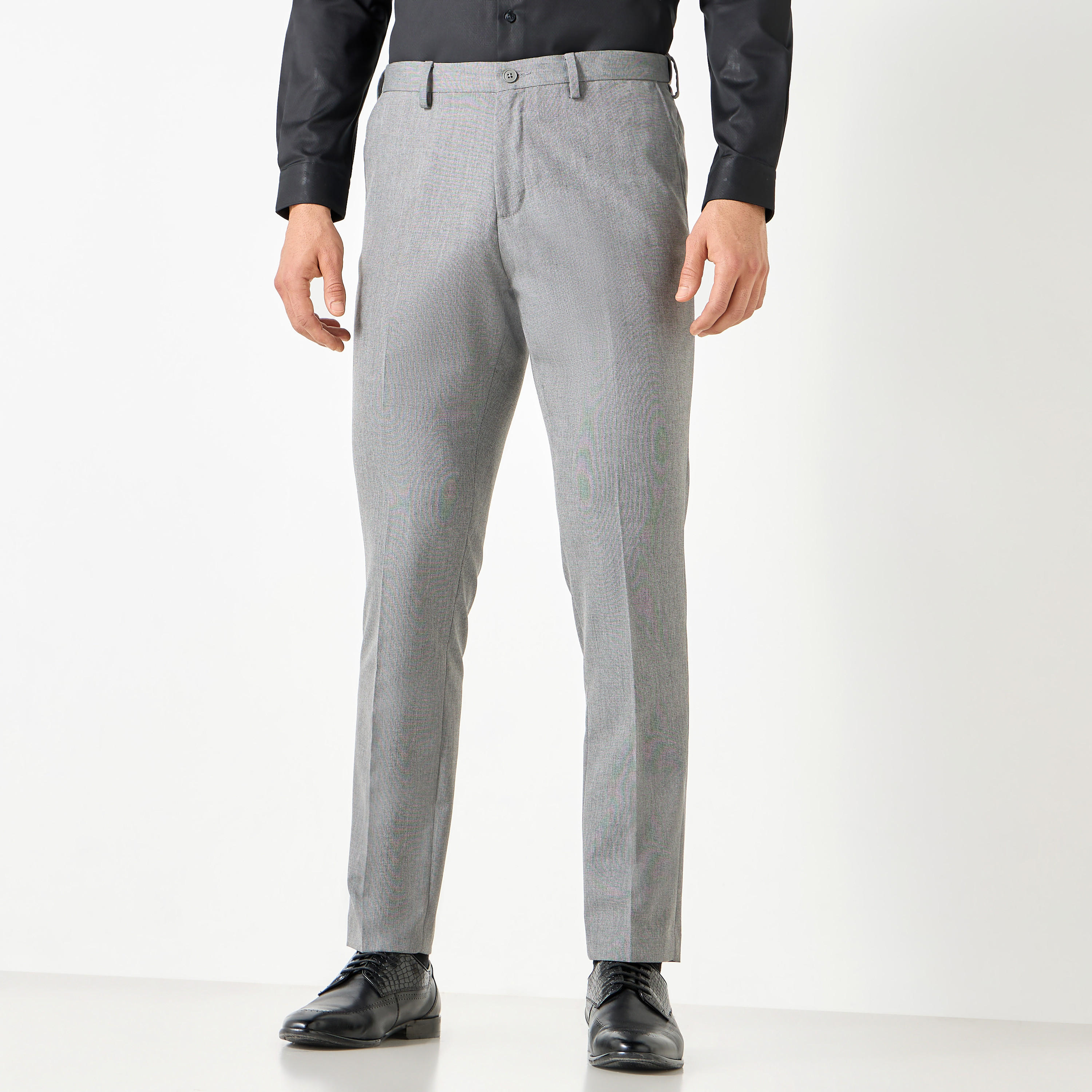 Slim Fit Textured Flexi Waist Trousers with Pockets-men-clothing-trousersandchinos-trousers-image-13