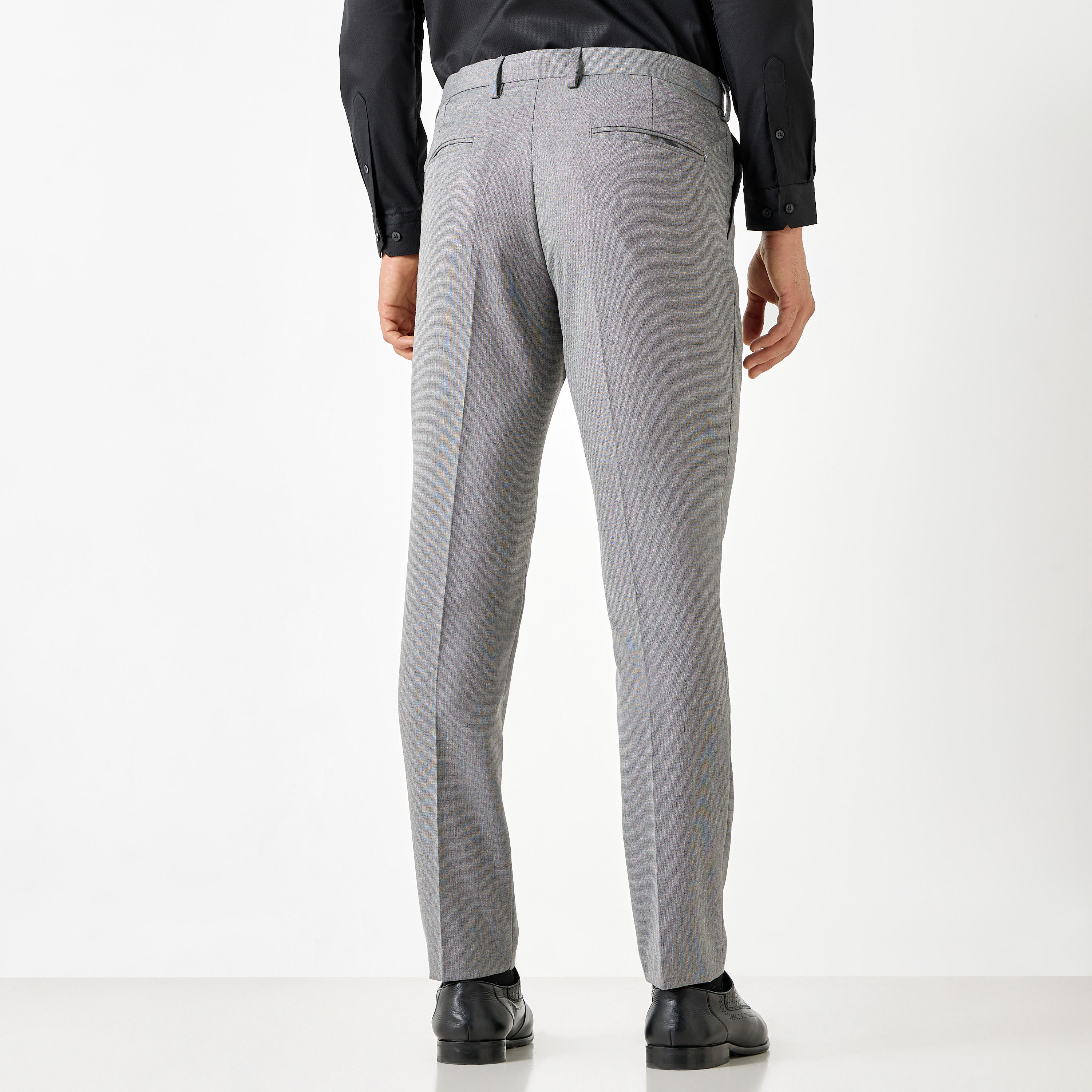 Slim Fit Textured Flexi Waist Trousers with Pockets-men-clothing-trousersandchinos-trousers-image-15