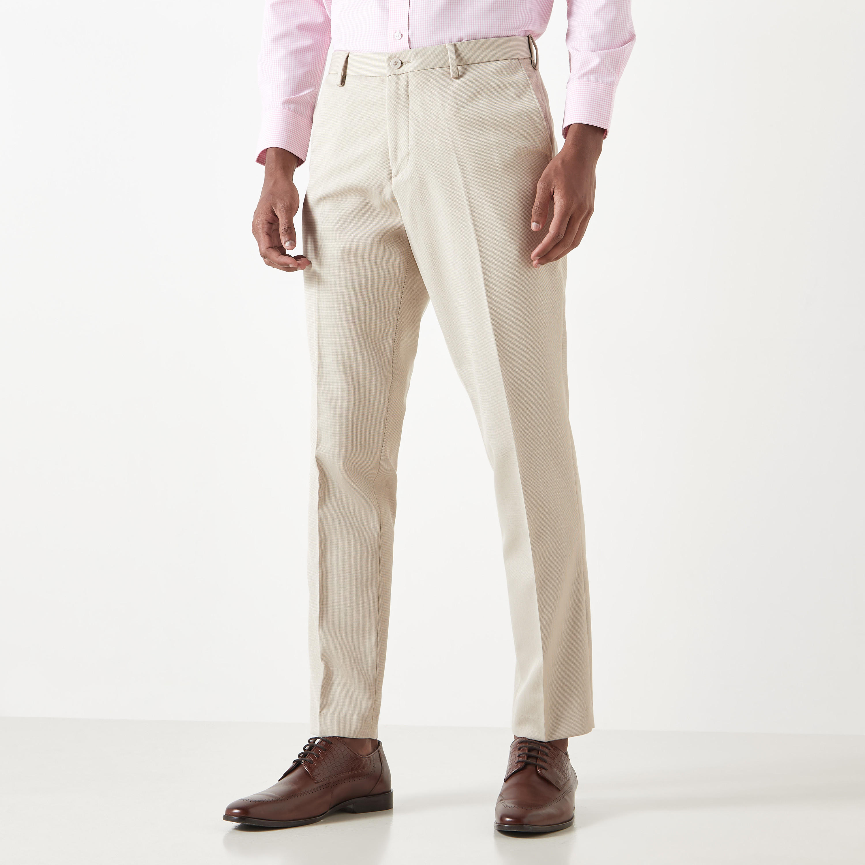 Slim Fit Textured Flexi Waist Trousers with Pockets-men-clothing-trousersandchinos-trousers-image-17
