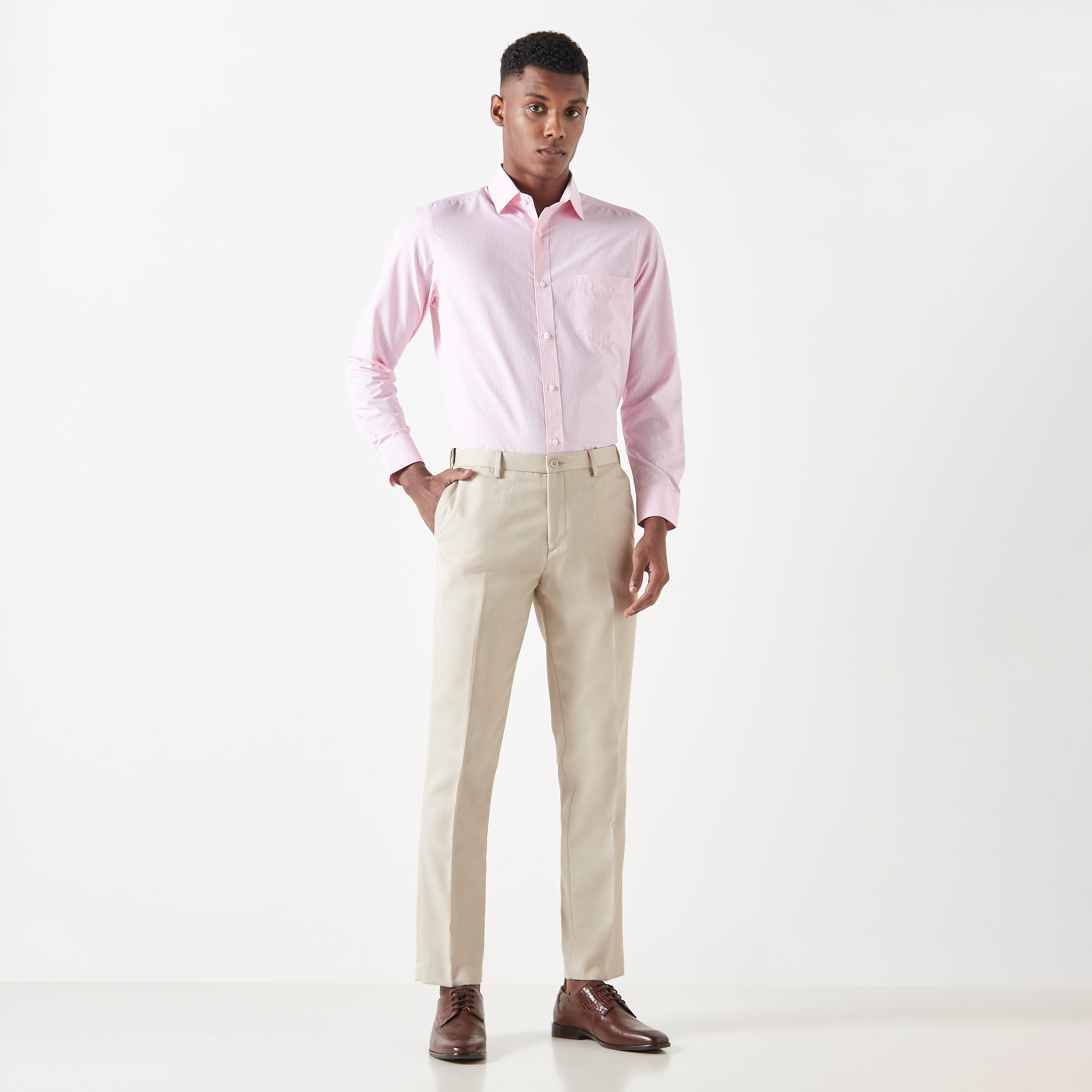 Slim Fit Textured Flexi Waist Trousers with Pockets-men-clothing-trousersandchinos-trousers-image-18