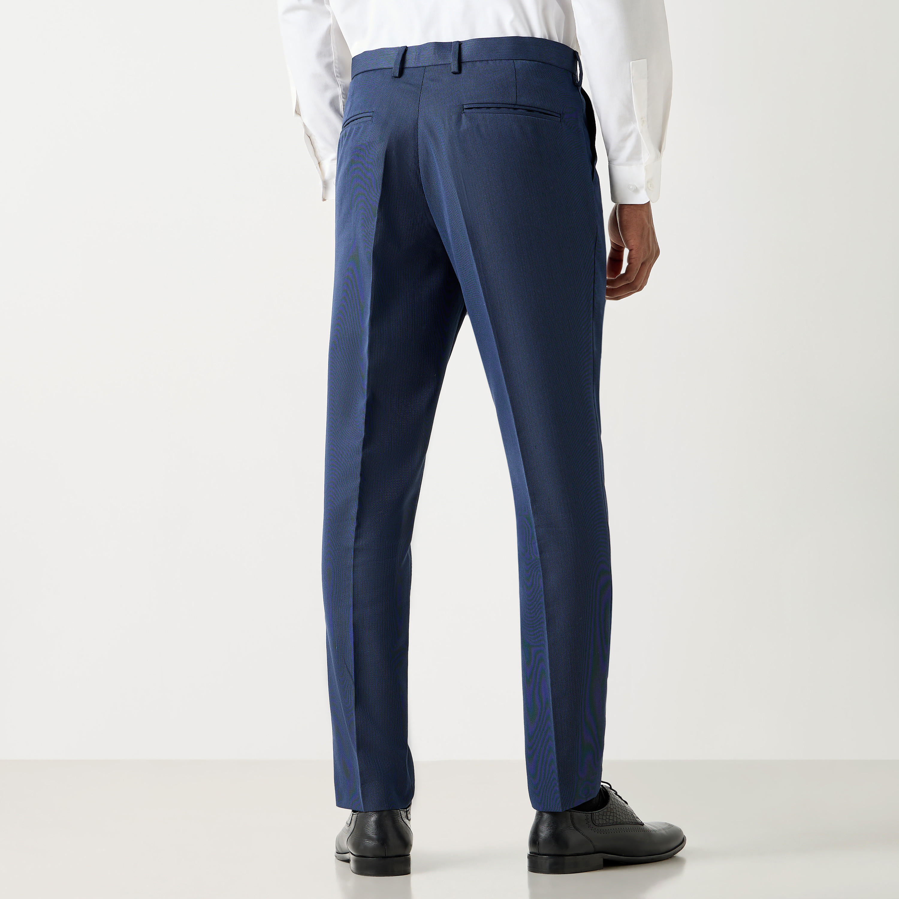 Slim Fit Textured Flexi Waist Trousers with Pockets-men-clothing-trousersandchinos-trousers-image-11