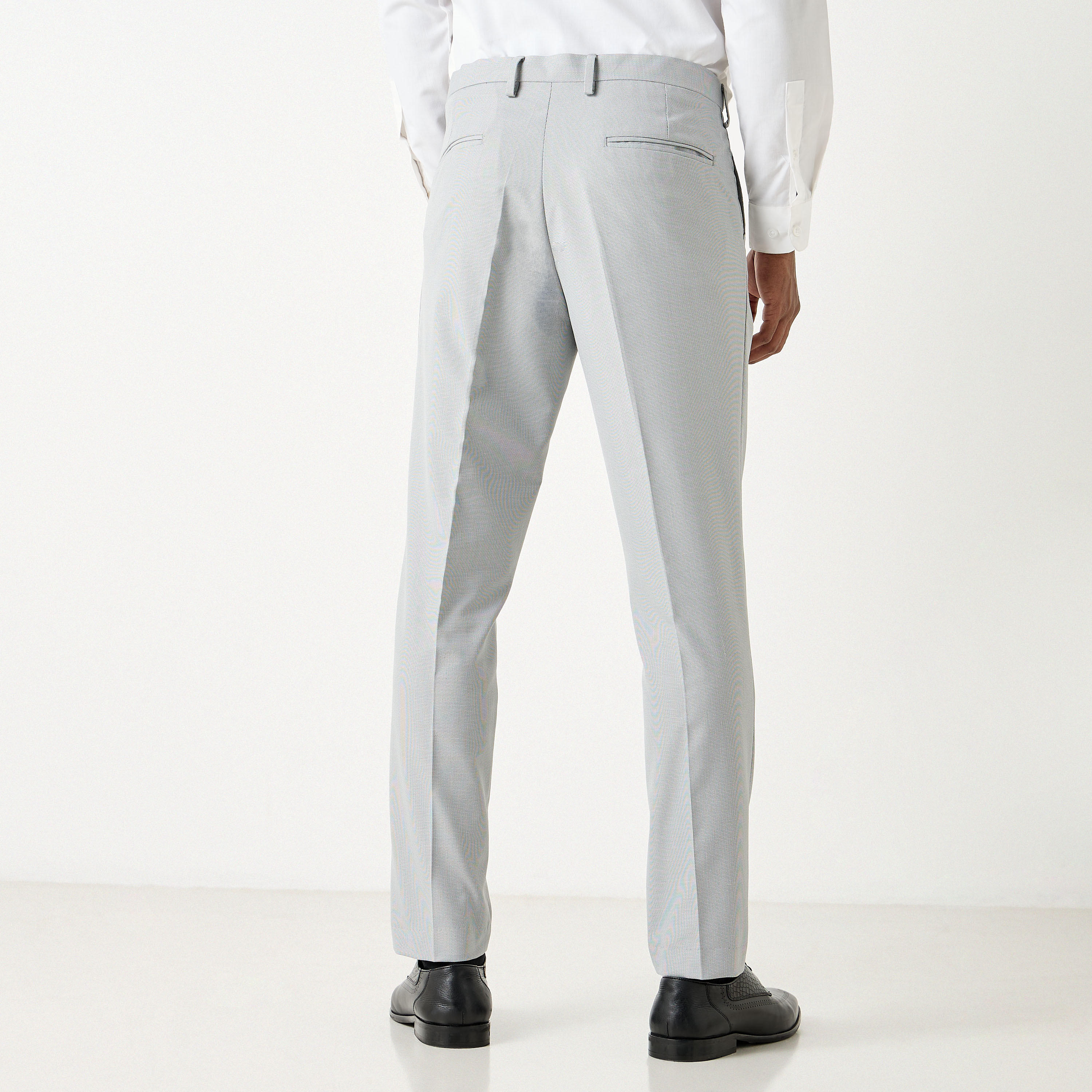 Slim Fit Textured Flexi Waist Trousers with Pockets-men-clothing-trousersandchinos-trousers-image-7