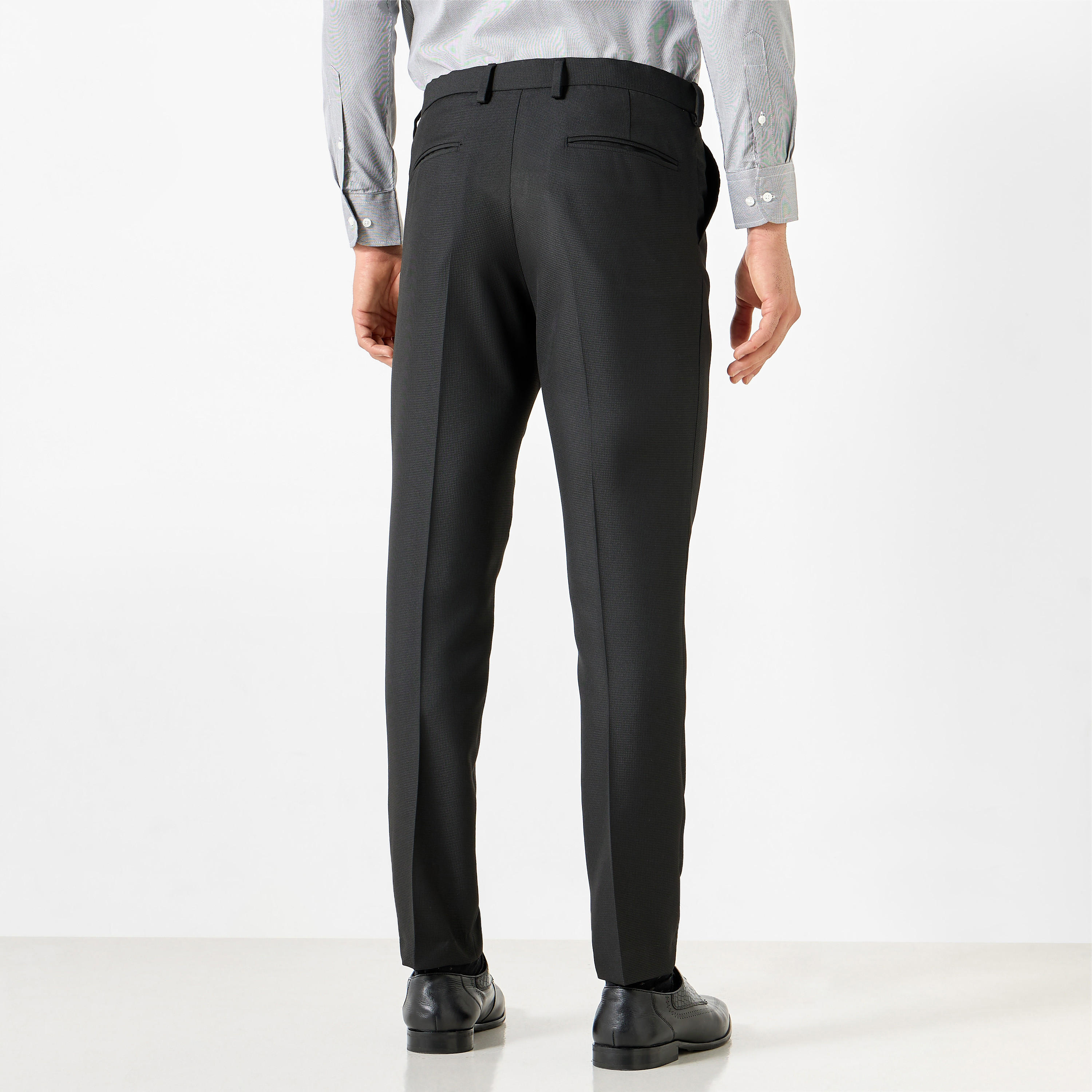 Slim Fit Textured Flexi Waist Trousers with Pockets-men-clothing-trousersandchinos-trousers-image-3