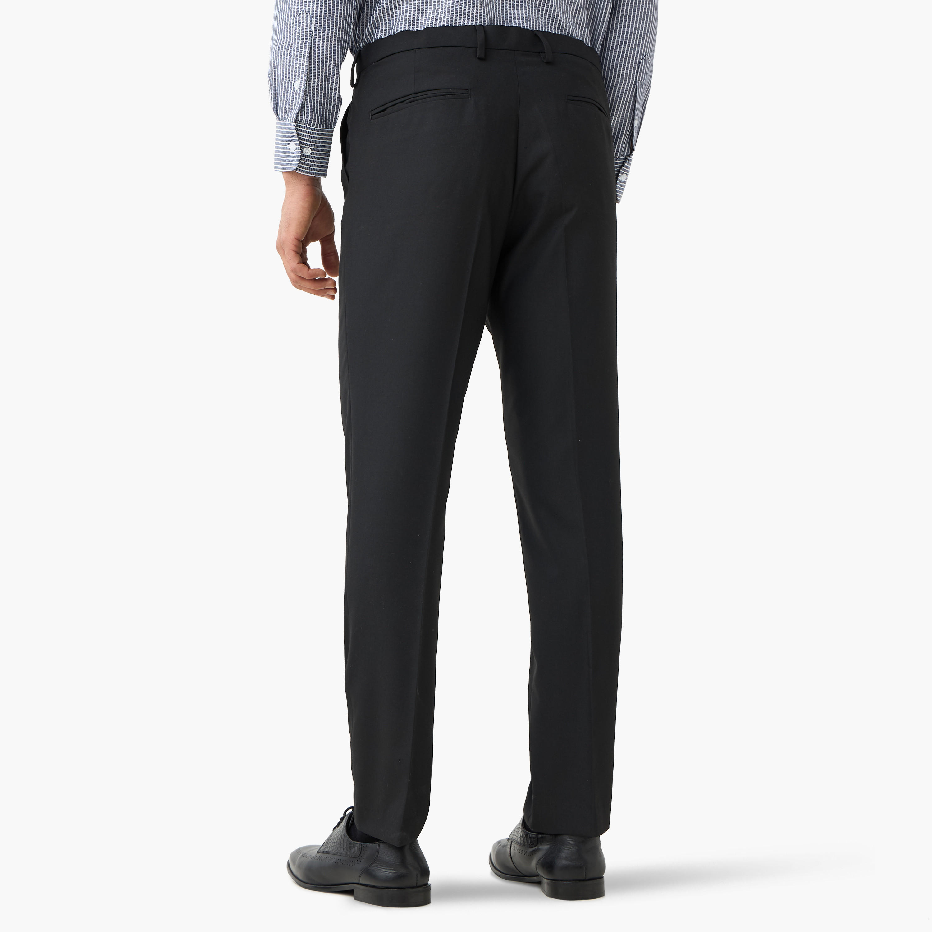 بنطلون بارز الملمس بقصة عادية وزر إغلاق وجيوب-men-clothing-bottoms-trousersandchinos-trousers-image-3