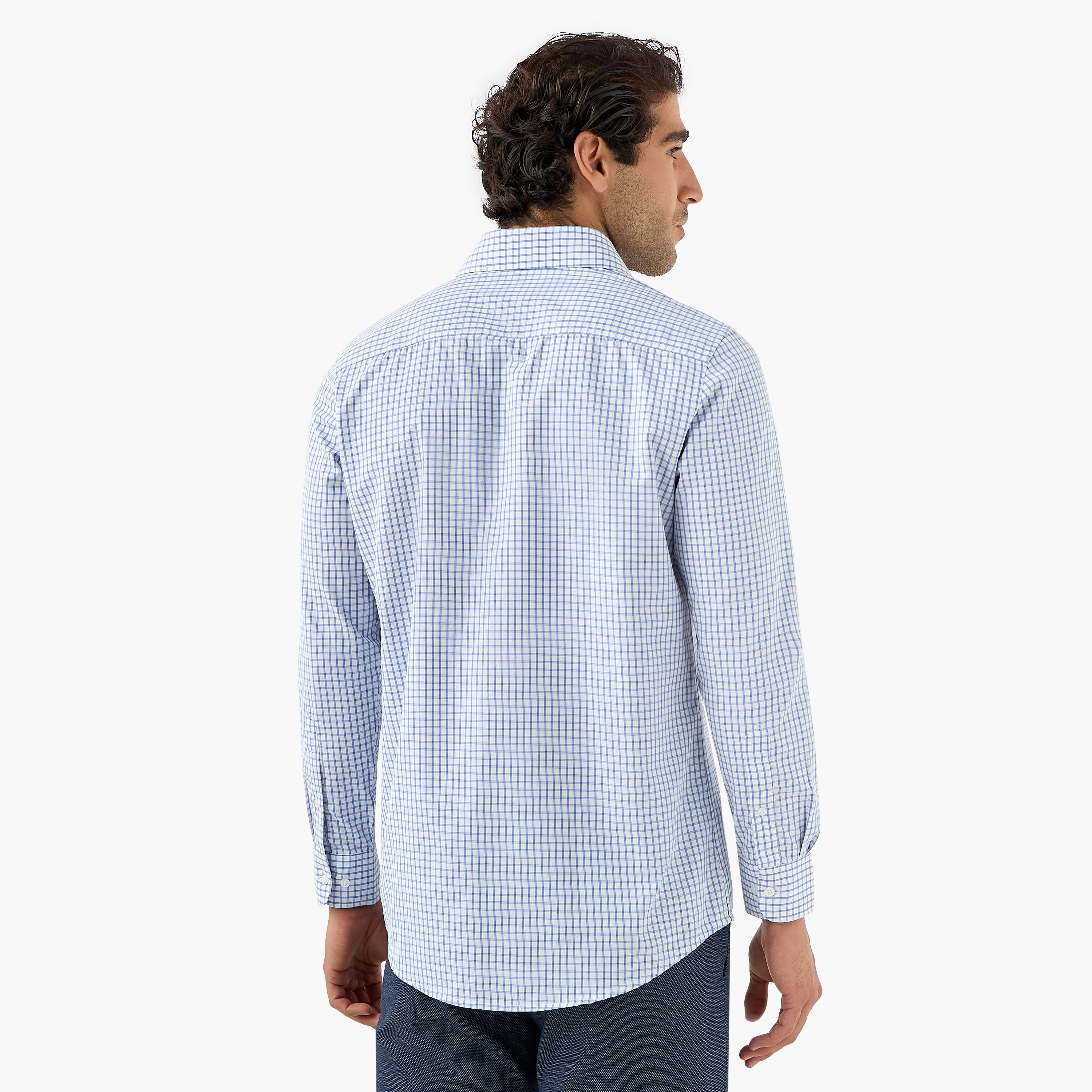 قميص كاروهات بأكمام طويلة وقصّة عادية وياقة-men-clothing-shirts-image-3