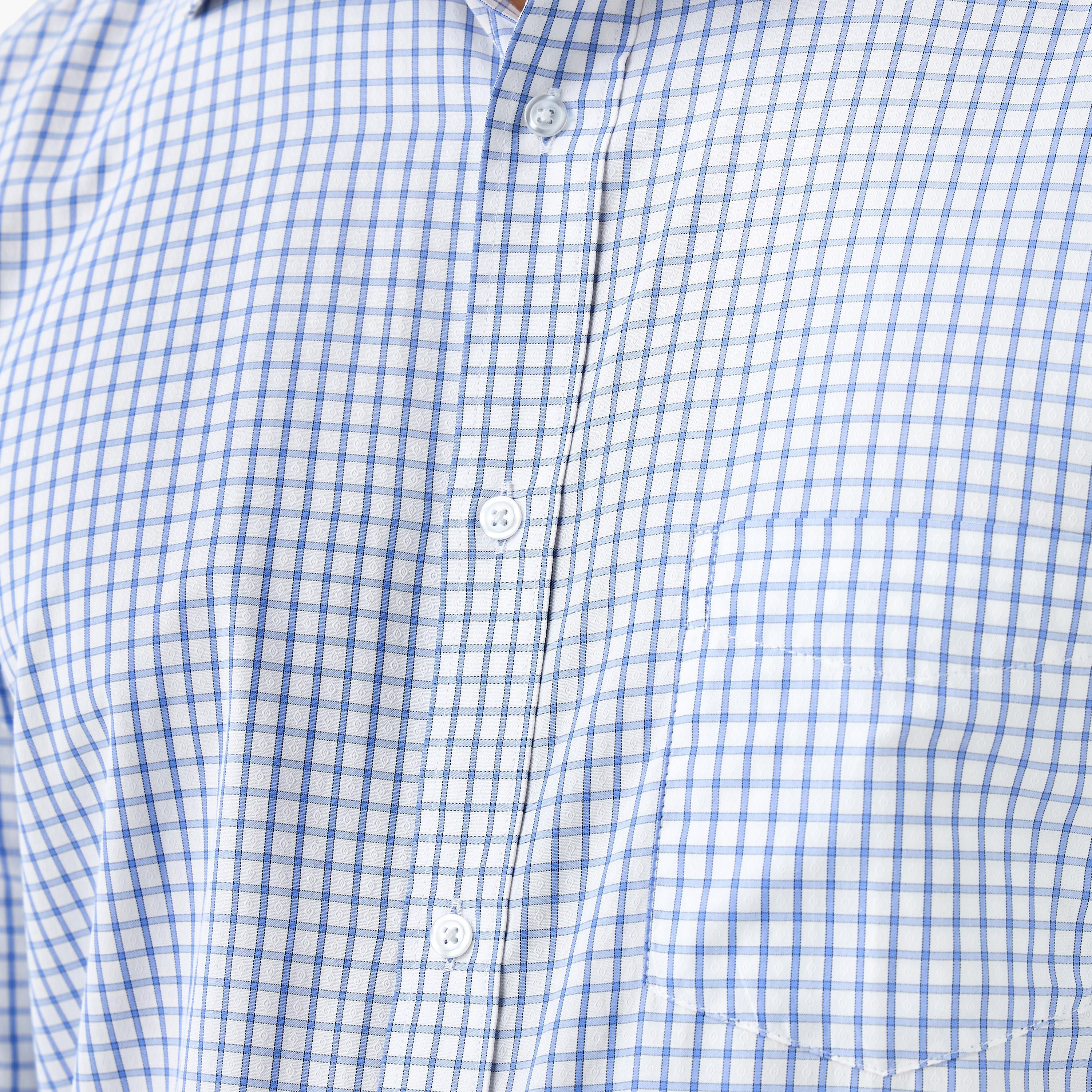 Regular Fit Checked Shirt with Collar and Long Sleeves-men-clothing-shirts-image-6