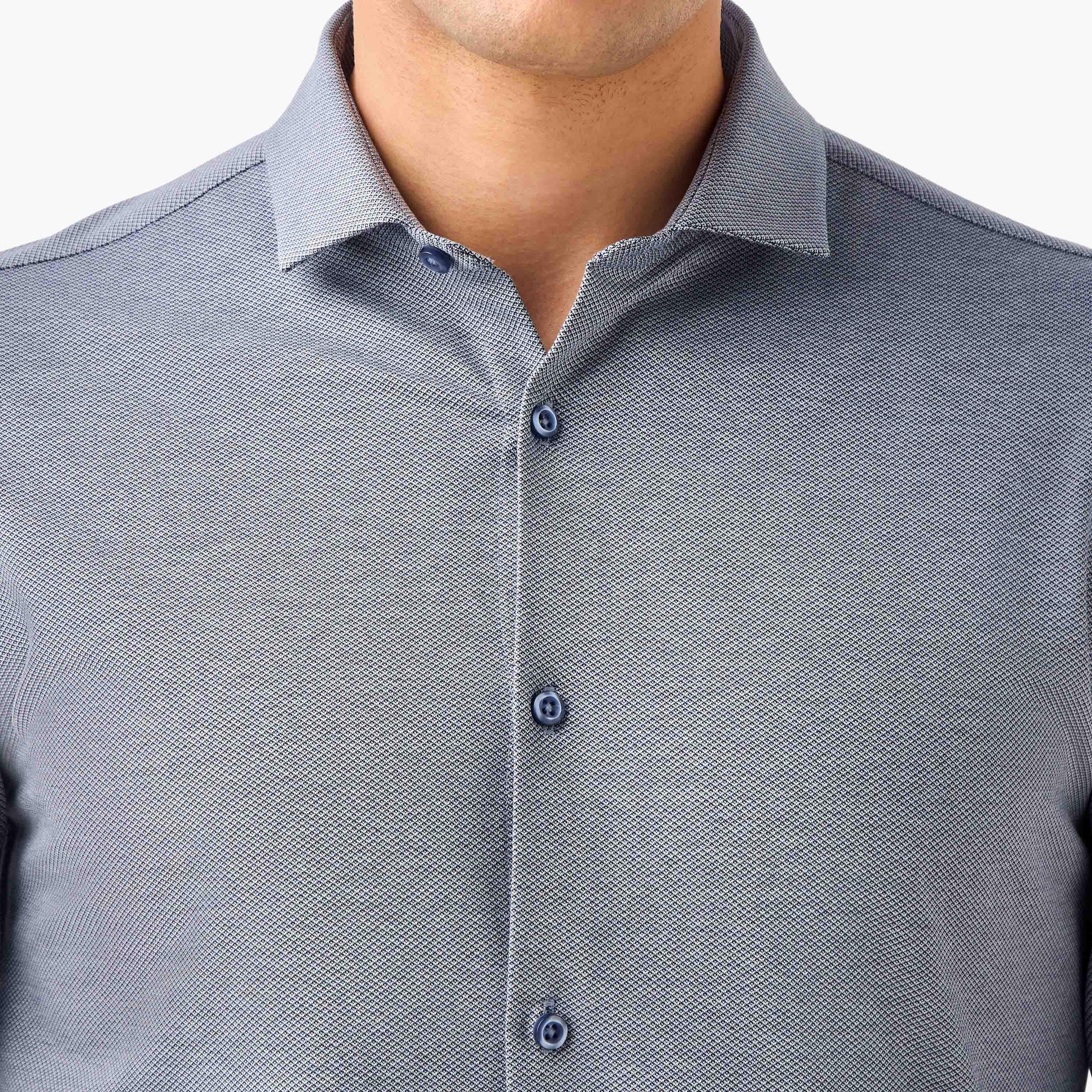 Slim Fit Textured Shirt with Collar and Long Sleeves-men-clothing-shirts-image-4