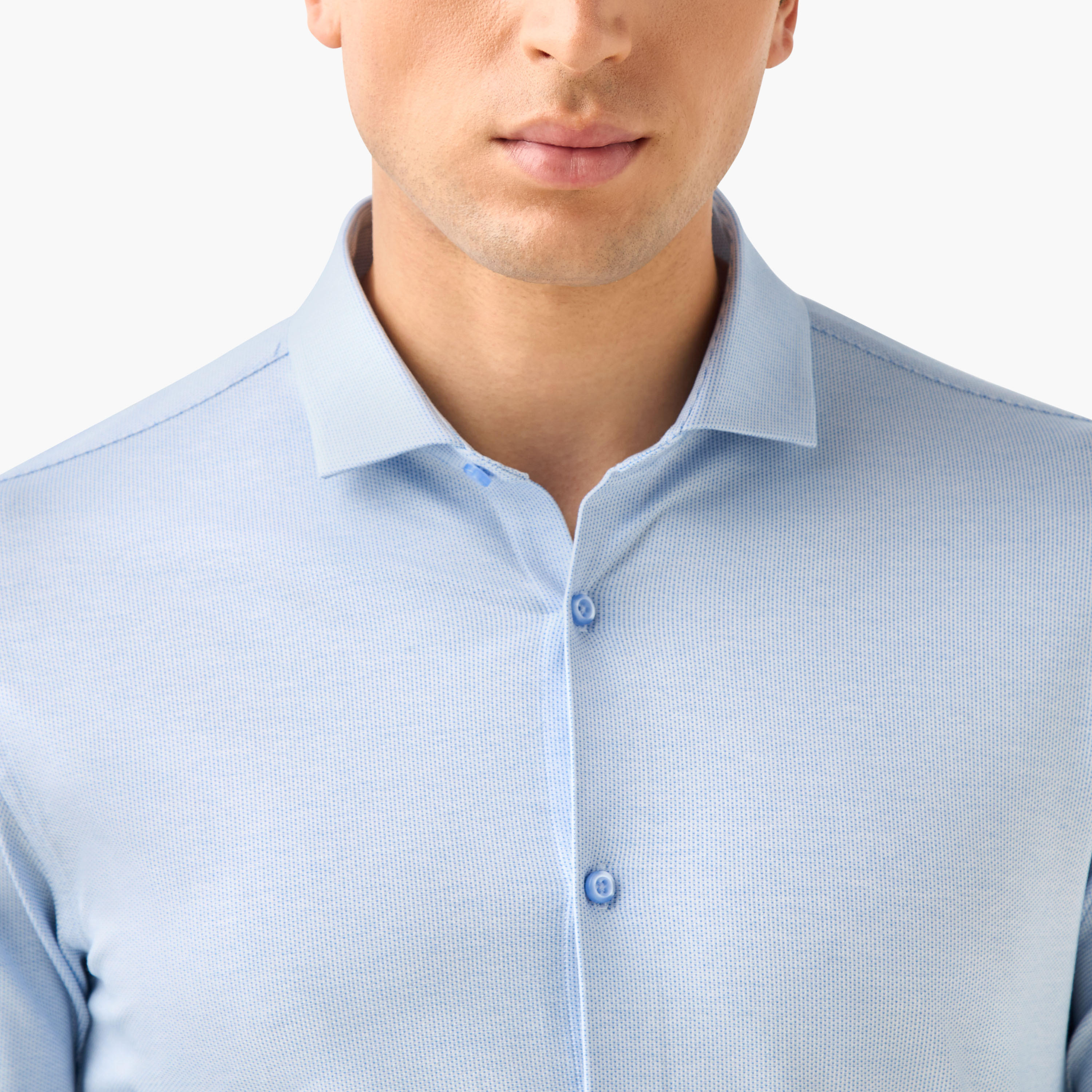 Slim Fit Textured Shirt with Collar and Long Sleeves-men-clothing-shirts-image-5