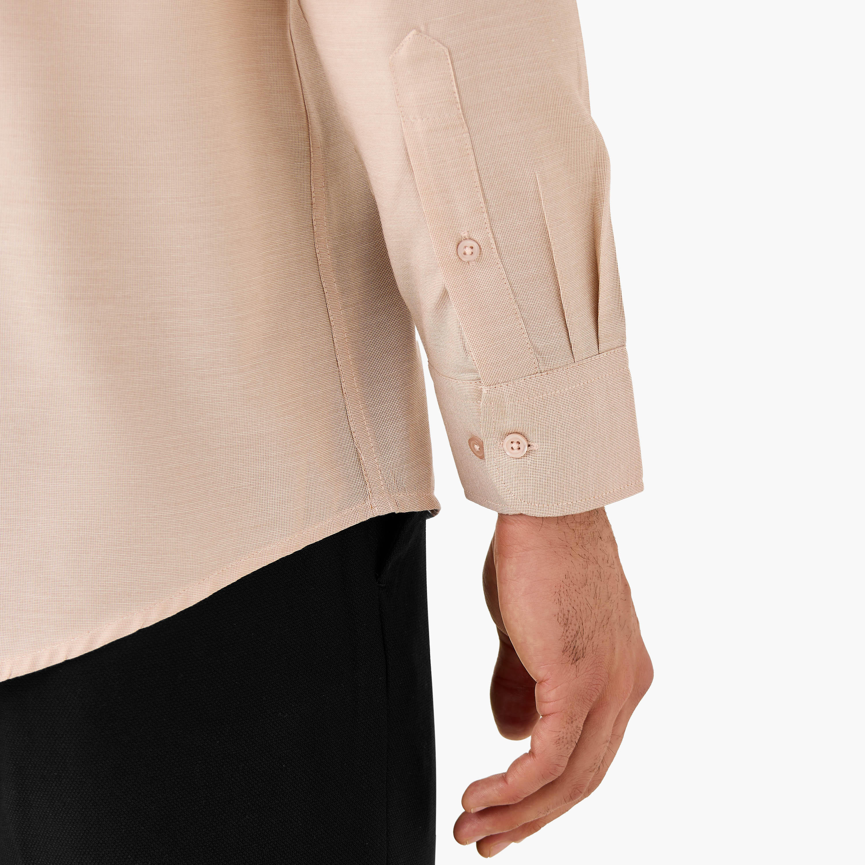 Regular Fit Striped Collared Shirt with Chest Pocket-men-clothing-shirts-image-5