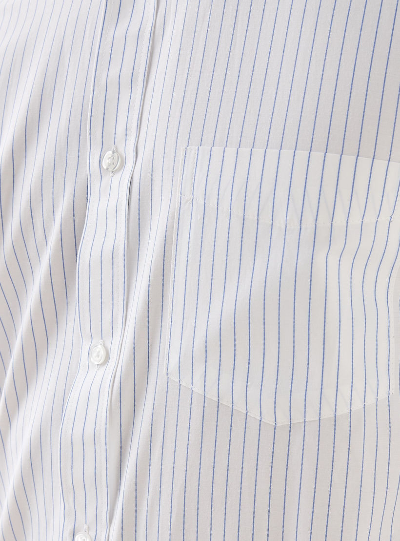 Regular Fit Striped Collared Shirt with Chest Pocket-men-clothing-shirts-image-6