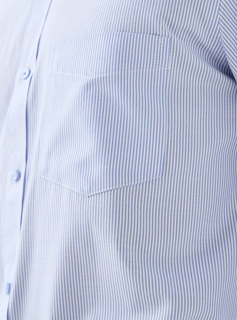 Regular Fit Striped Collared Shirt with Chest Pocket-men-clothing-shirts-image-6