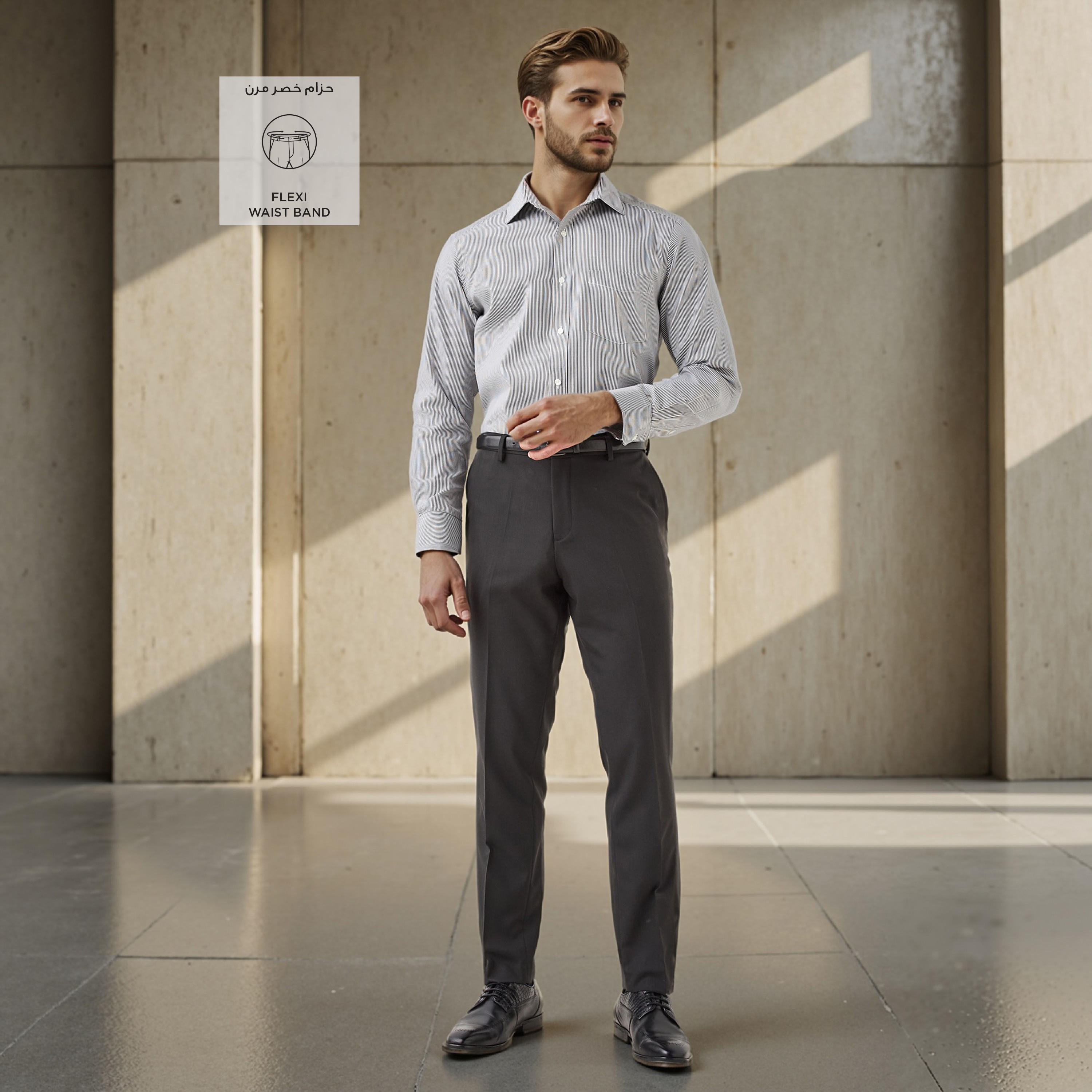 بنطلون رسمي بارز الملمس بجيوب-men-clothing-bottoms-trousersandchinos-trousers-image-5