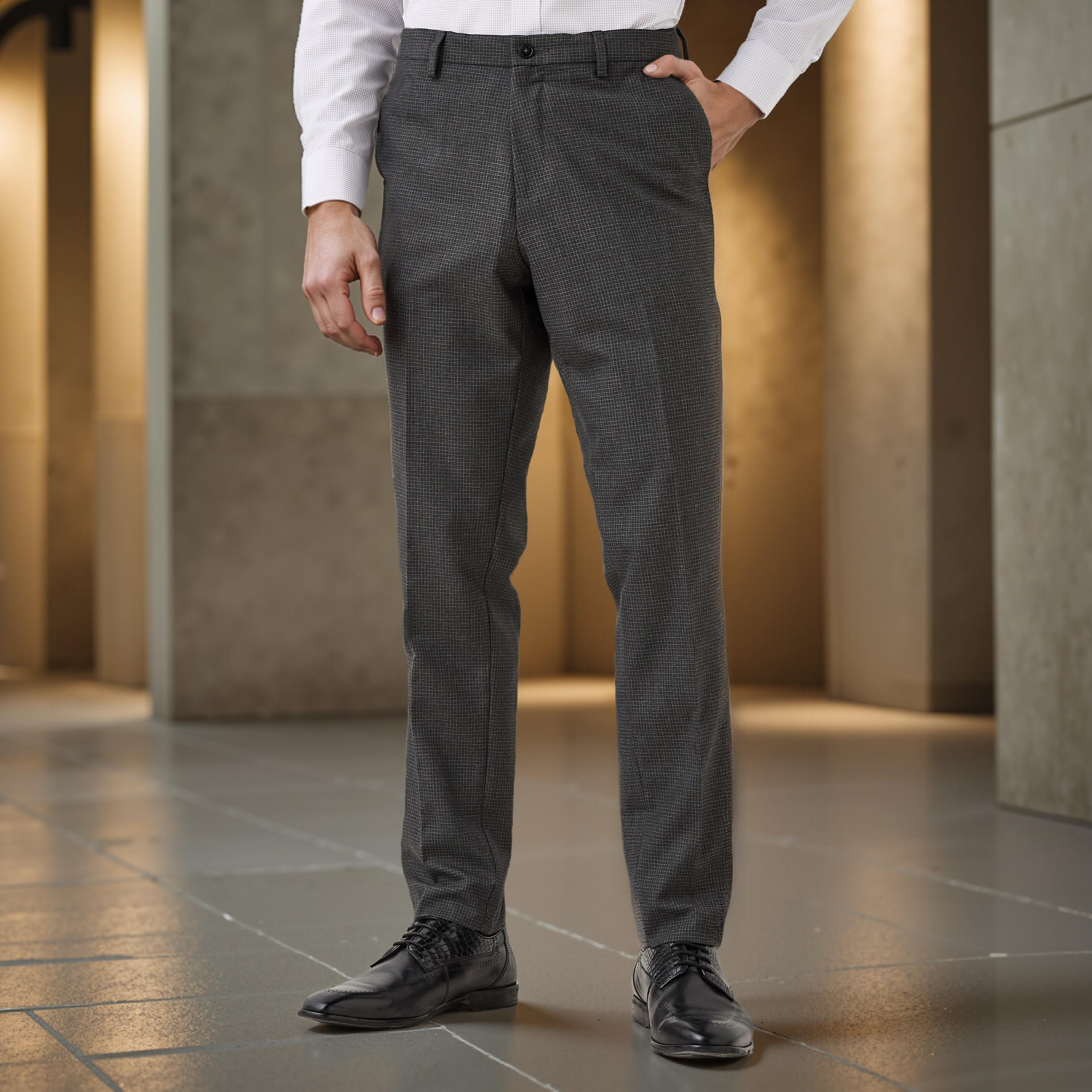 Textured Formal Trousers with Pockets-men-clothing-bottoms-trousersandchinos-trousers-image-1