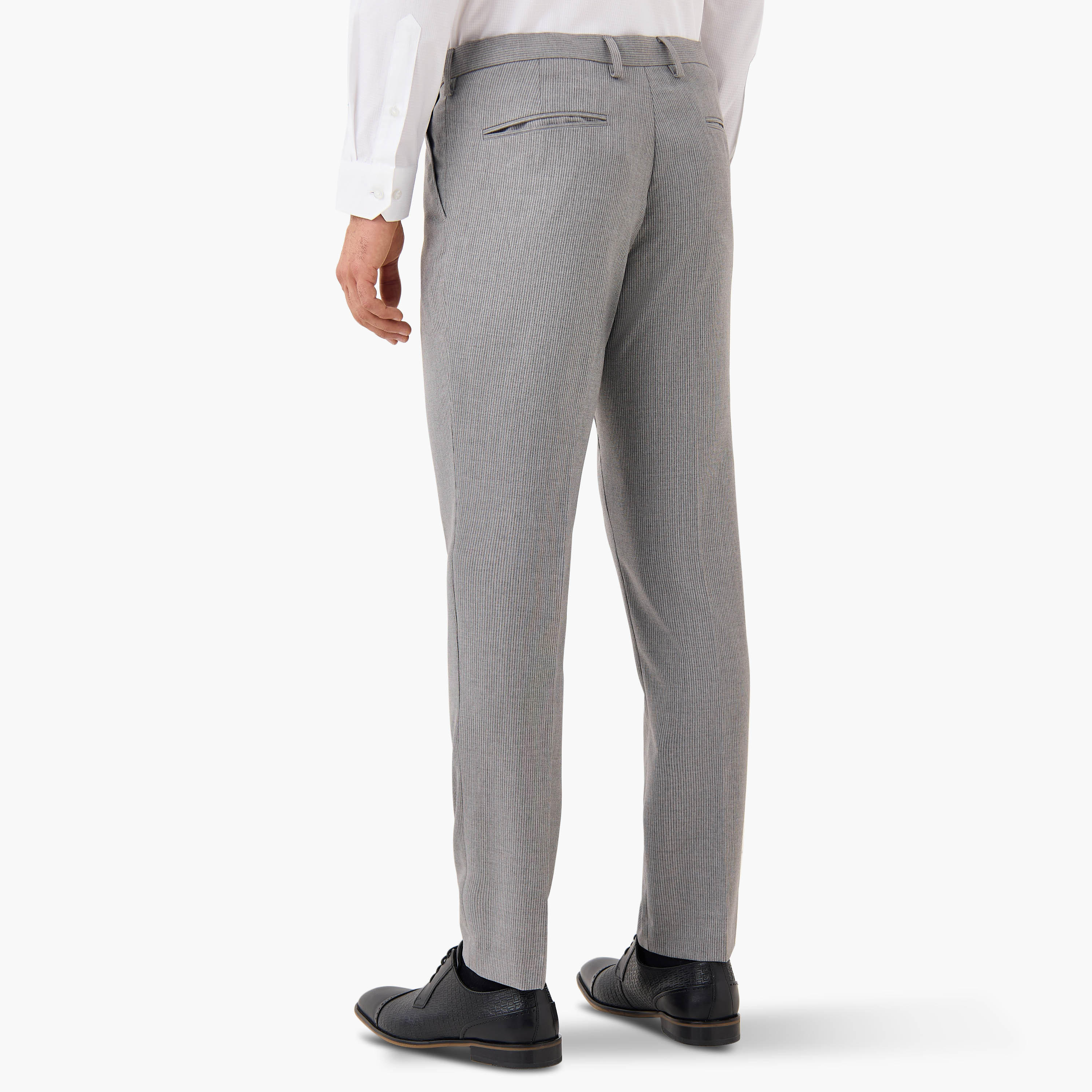 Textured Flexi Waist Slim Fit Trousers-men-clothing-bottoms-trousersandchinos-trousers-image-3