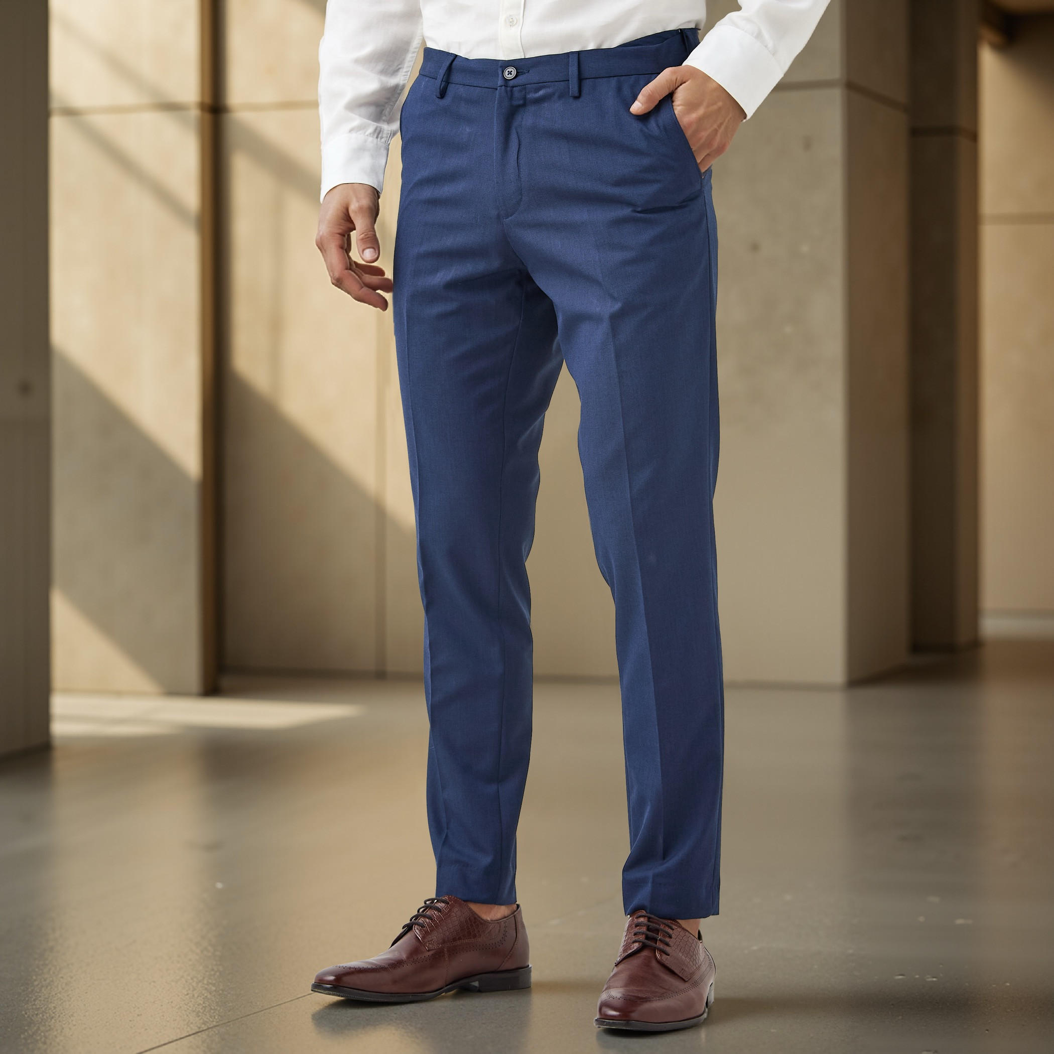 Textured Formal Trousers with Pockets-men-clothing-bottoms-trousersandchinos-trousers-image-1