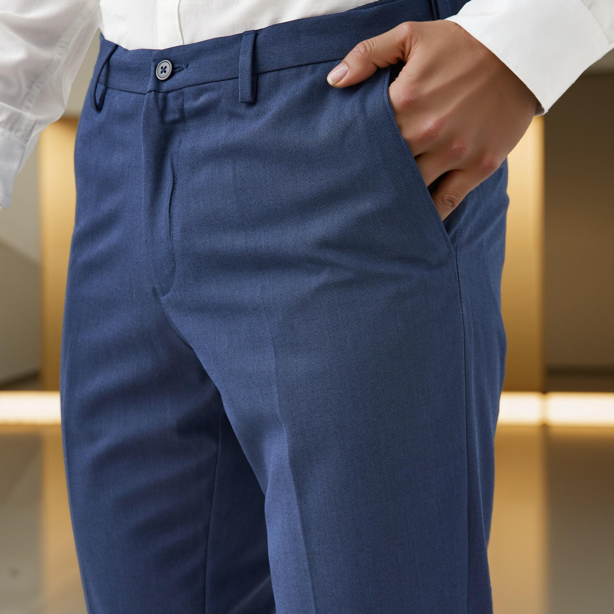 Textured Formal Trousers with Pockets-men-clothing-bottoms-trousersandchinos-trousers-image-4