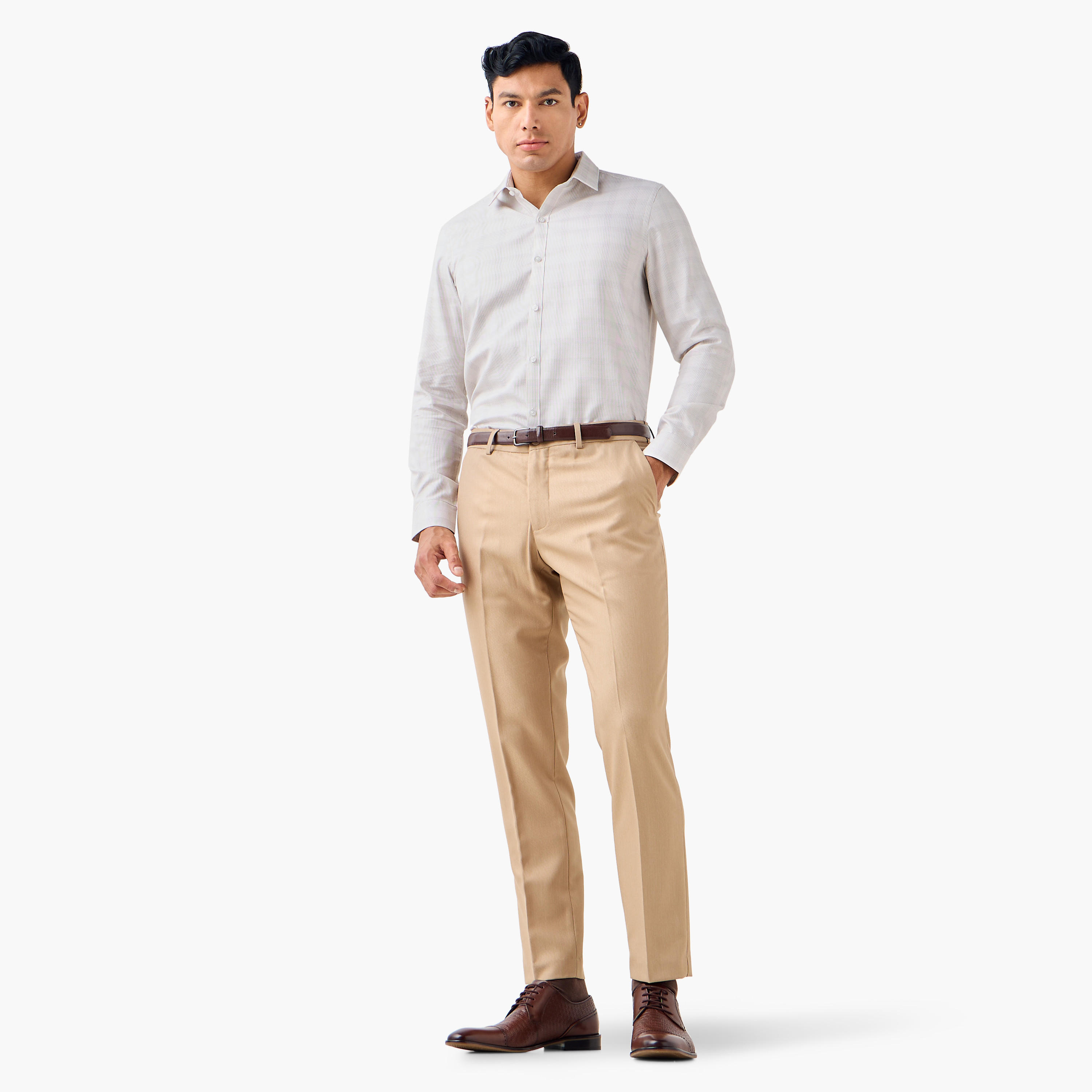 Regular Fit Checked Collared Shirt-men-clothing-shirts-image-2