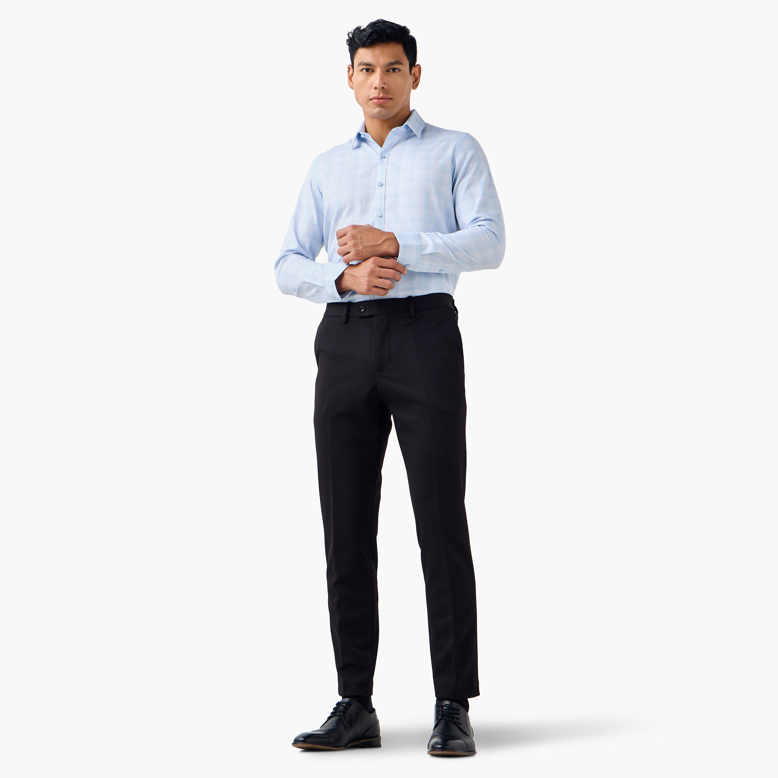 قميص كاروهات بقصة عادية وياقة عادية-men-clothing-shirts-image-5