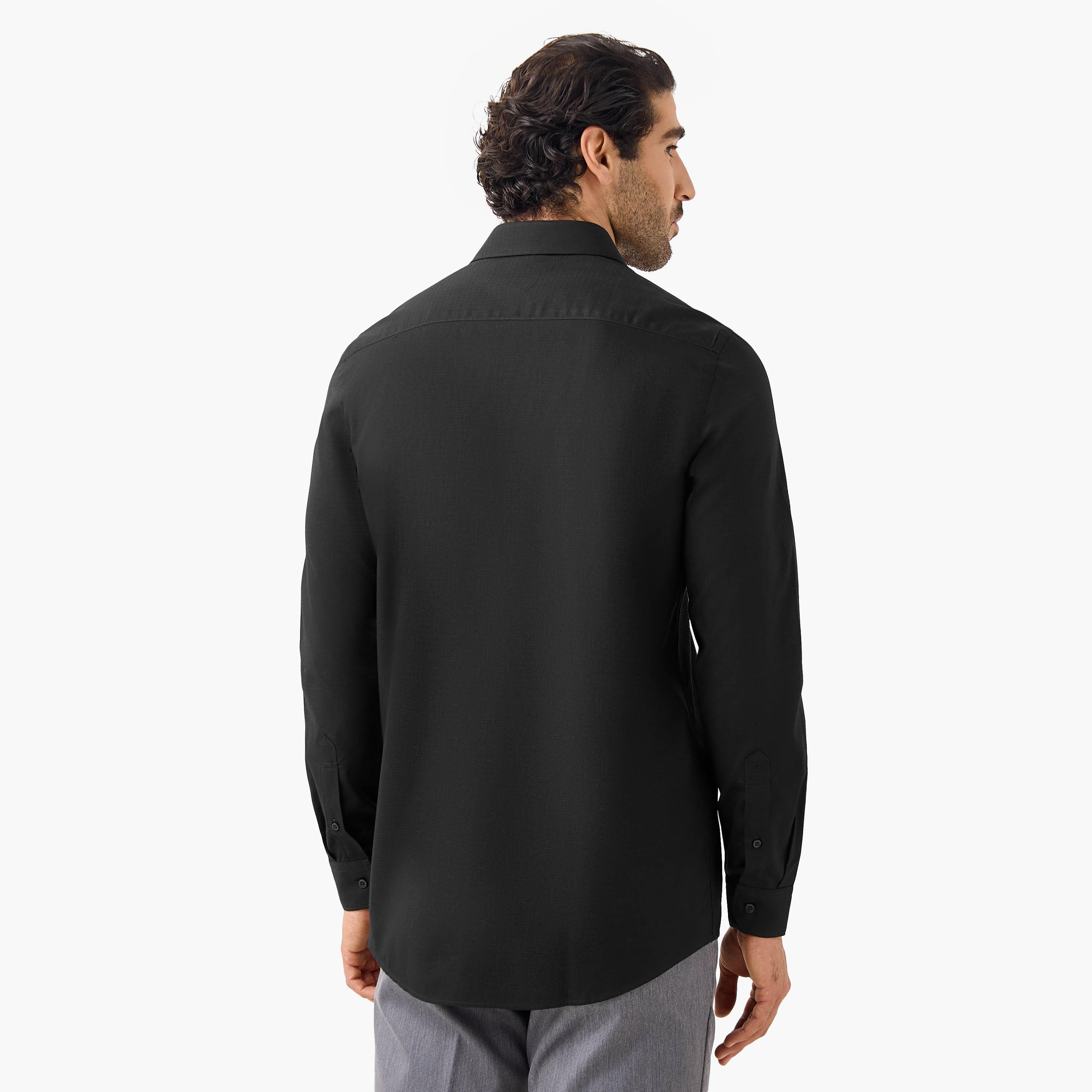 قميص بارز الملمس بقصة عادية وأكمام طويلة-men-clothing-shirts-image-4