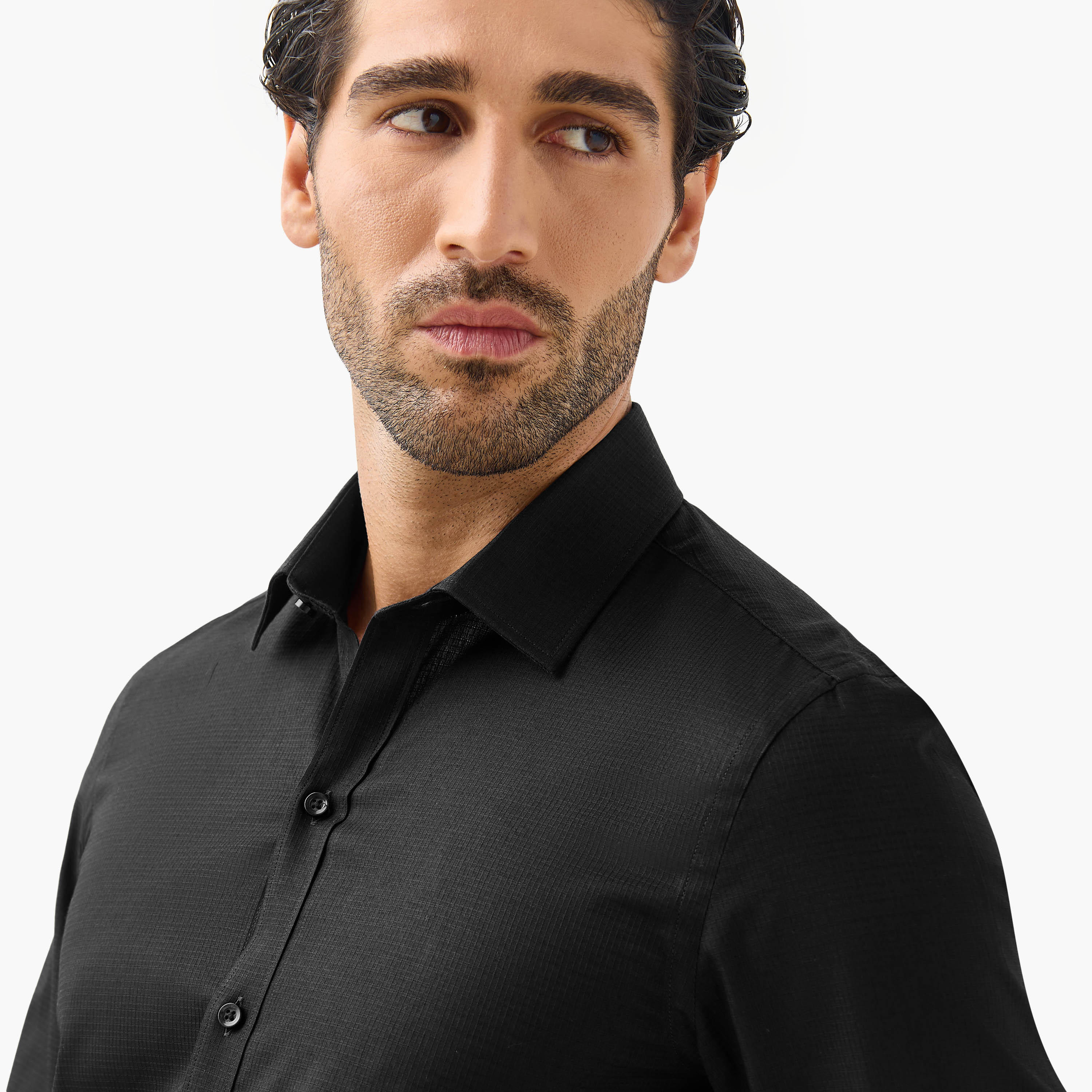 قميص بارز الملمس بقصة عادية وأكمام طويلة-men-clothing-shirts-image-3