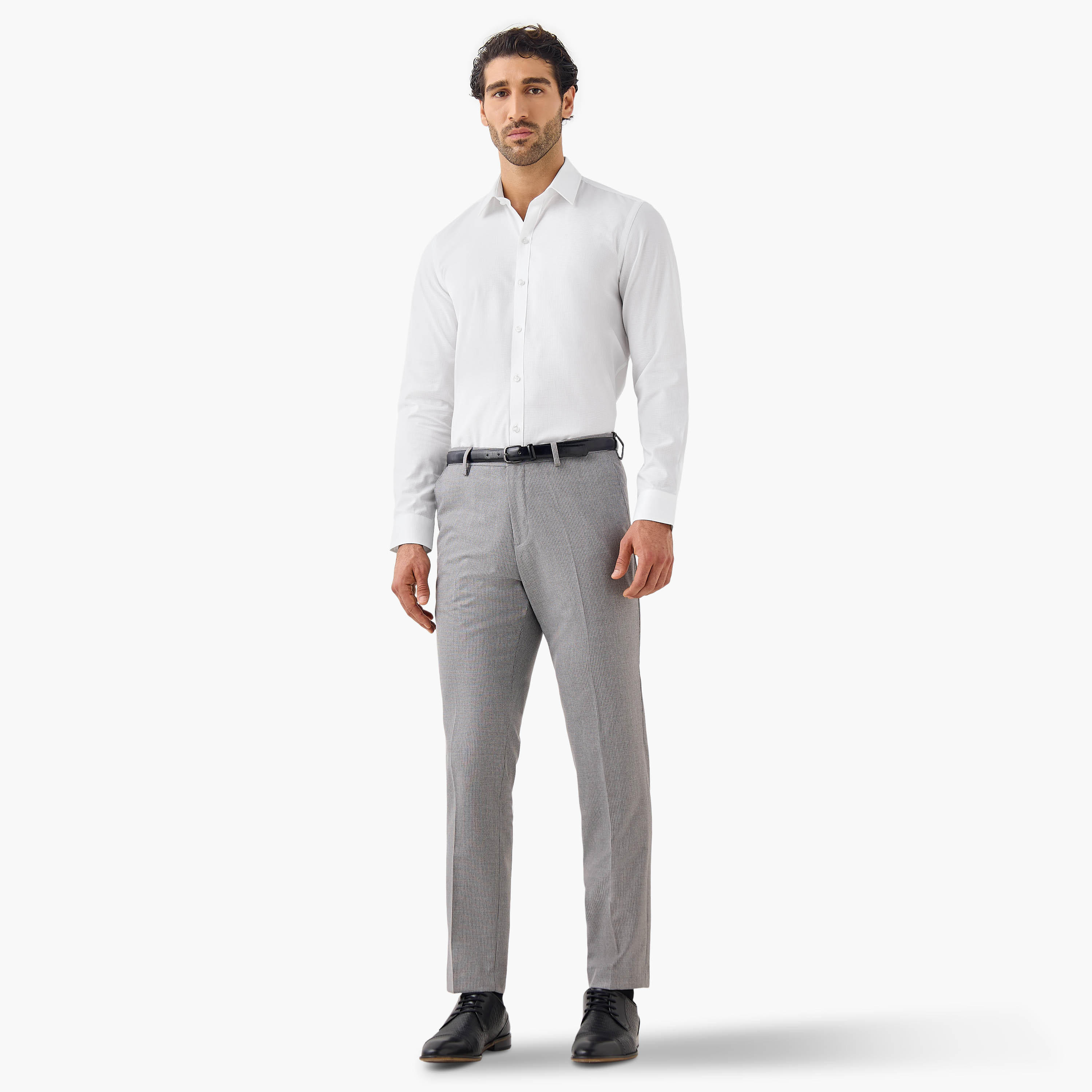 قميص بارز الملمس بقصة عادية وأكمام طويلة-men-clothing-shirts-image-2