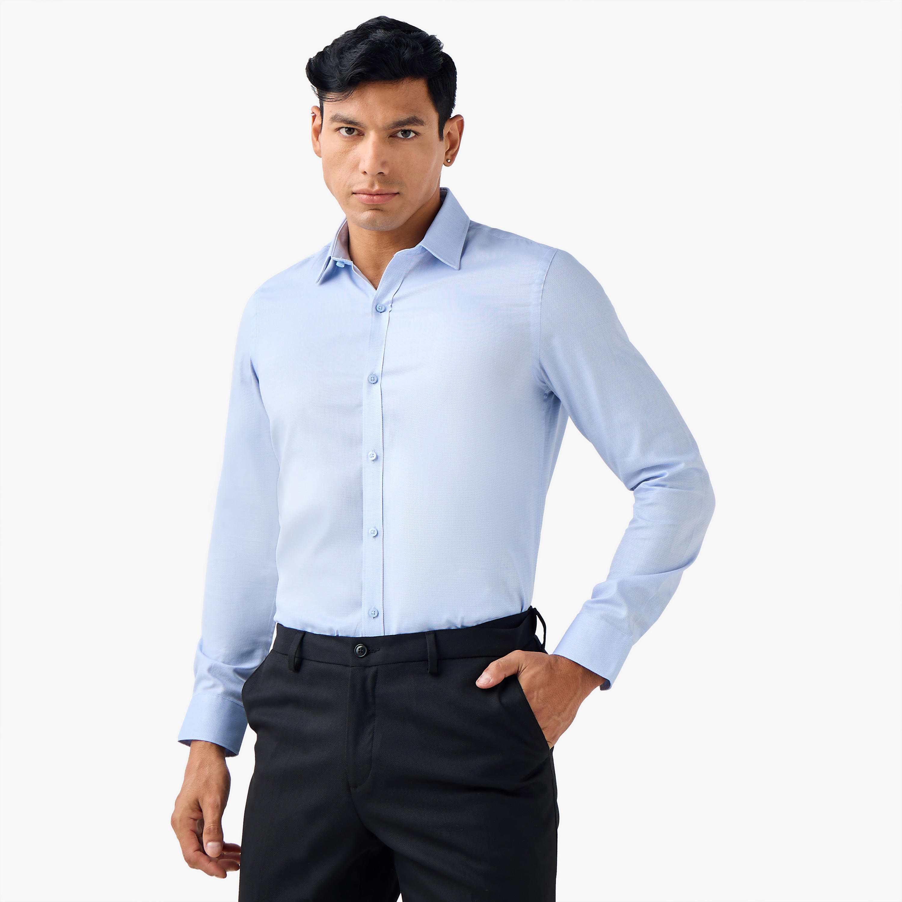 Regular Fit Textured Collared Shirt-men-clothing-shirts-image-1