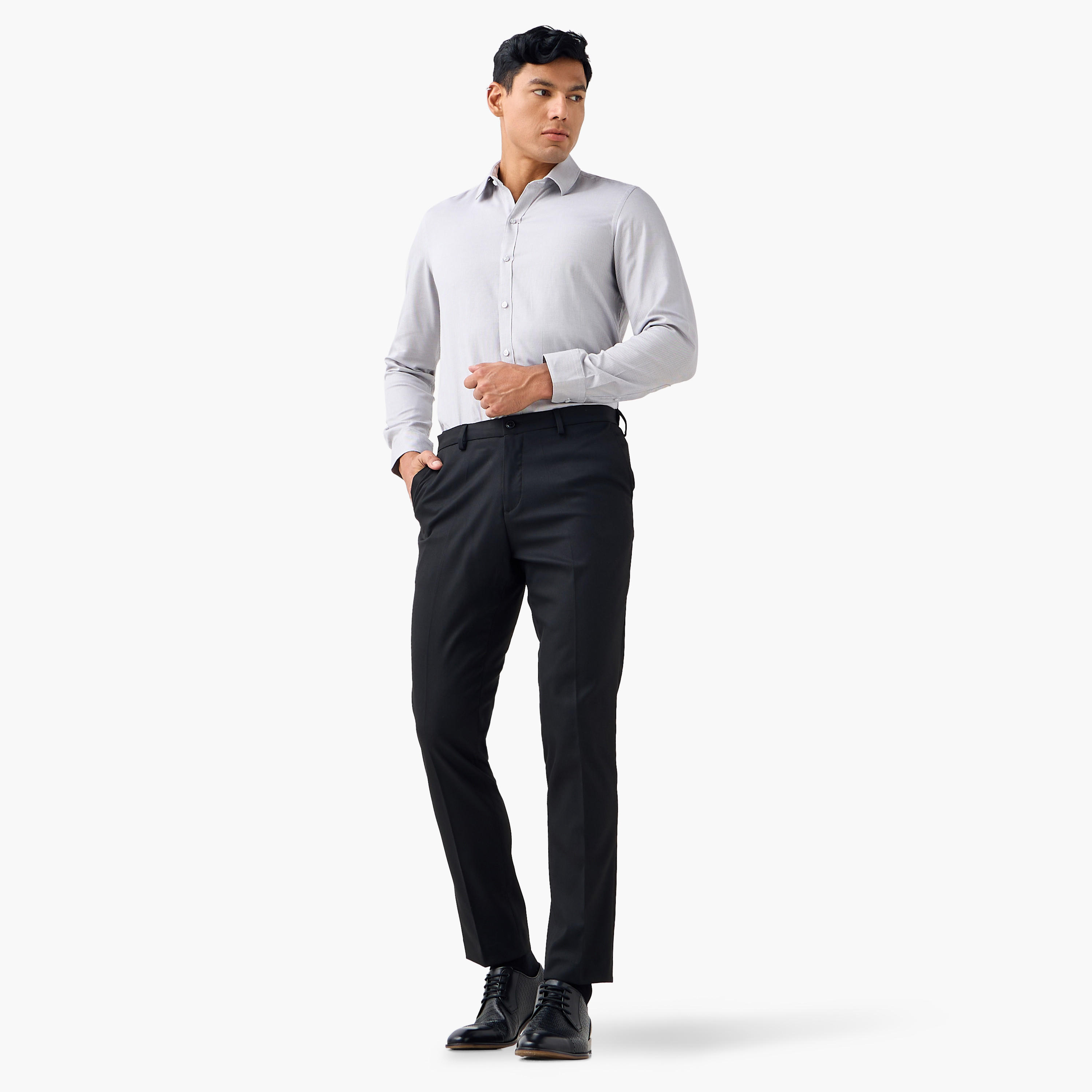 Regular Fit Textured Collared Shirt-men-clothing-shirts-image-2