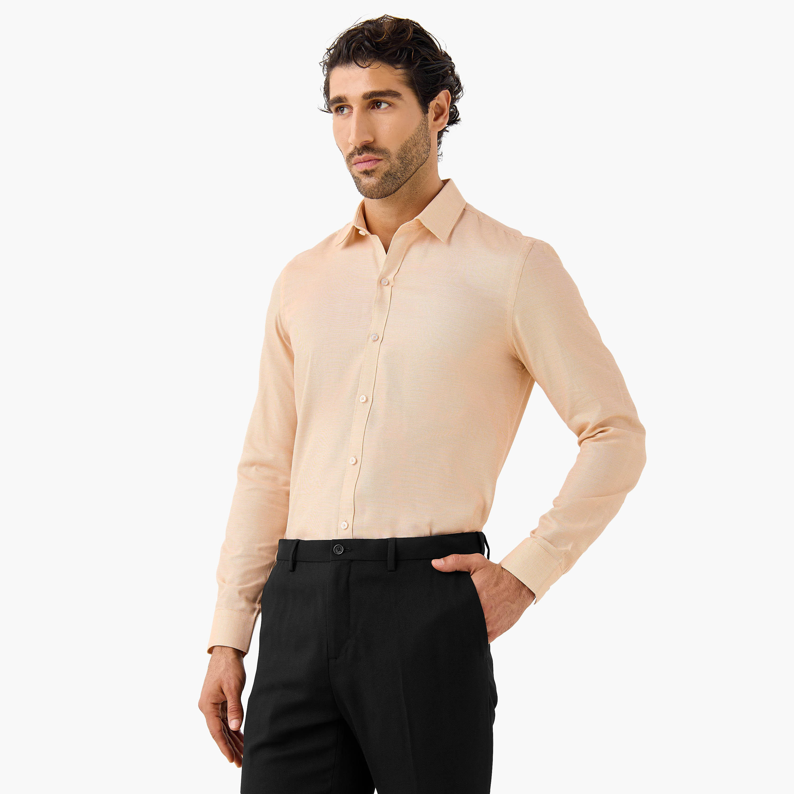 Regular Fit Textured Collared Shirt-men-clothing-shirts-image-1