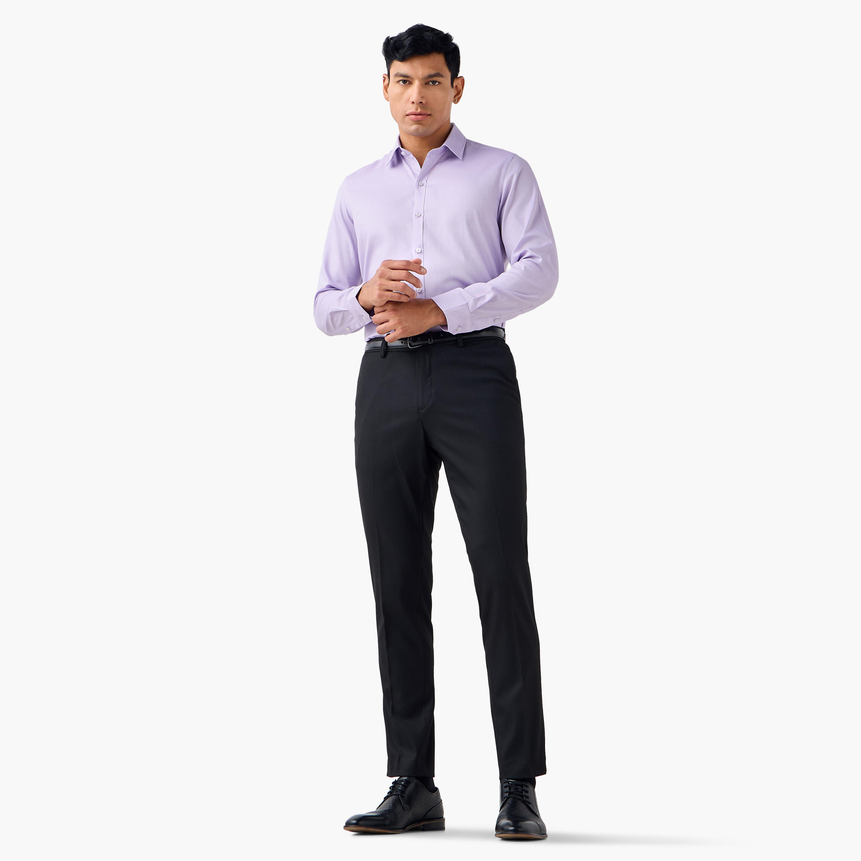 Textured Regular Fit Formal Shirt-men-clothing-shirts-image-2