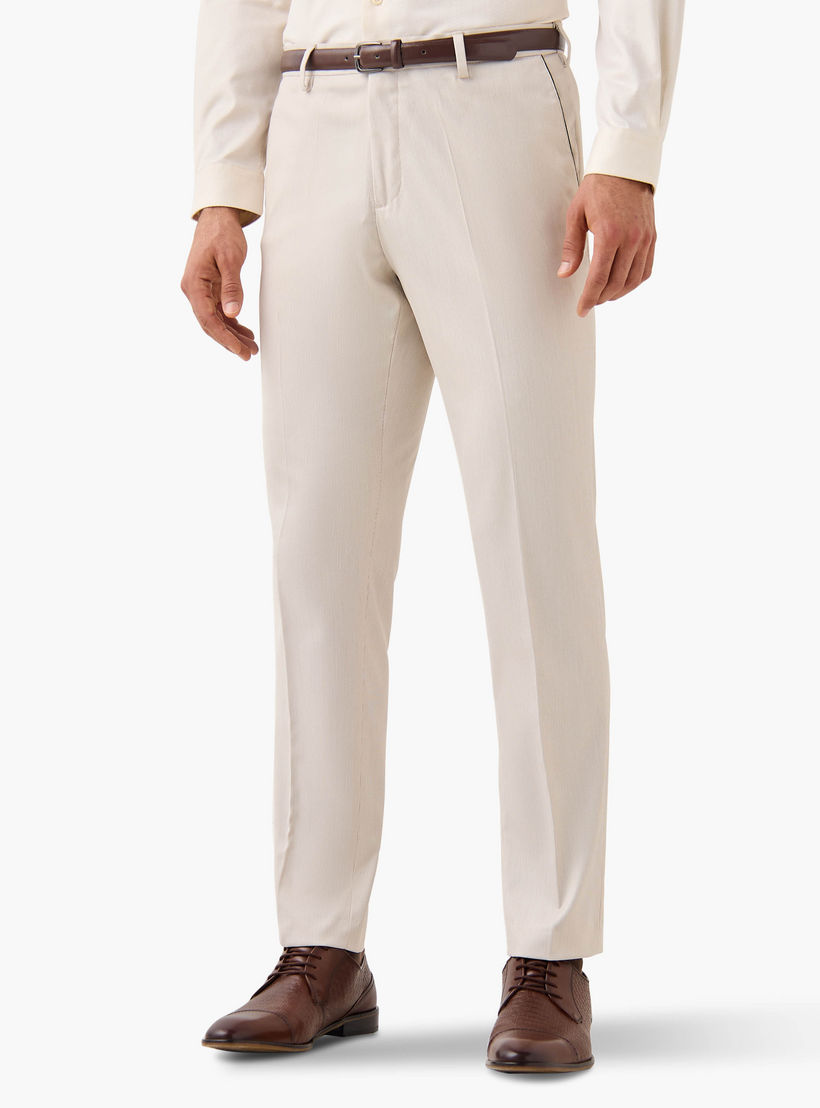 بنطلون رسمي بقصة ضيقة وحزام وخصر مرن وجيوب-men-clothing-trousersandchinos-trousers-image-1