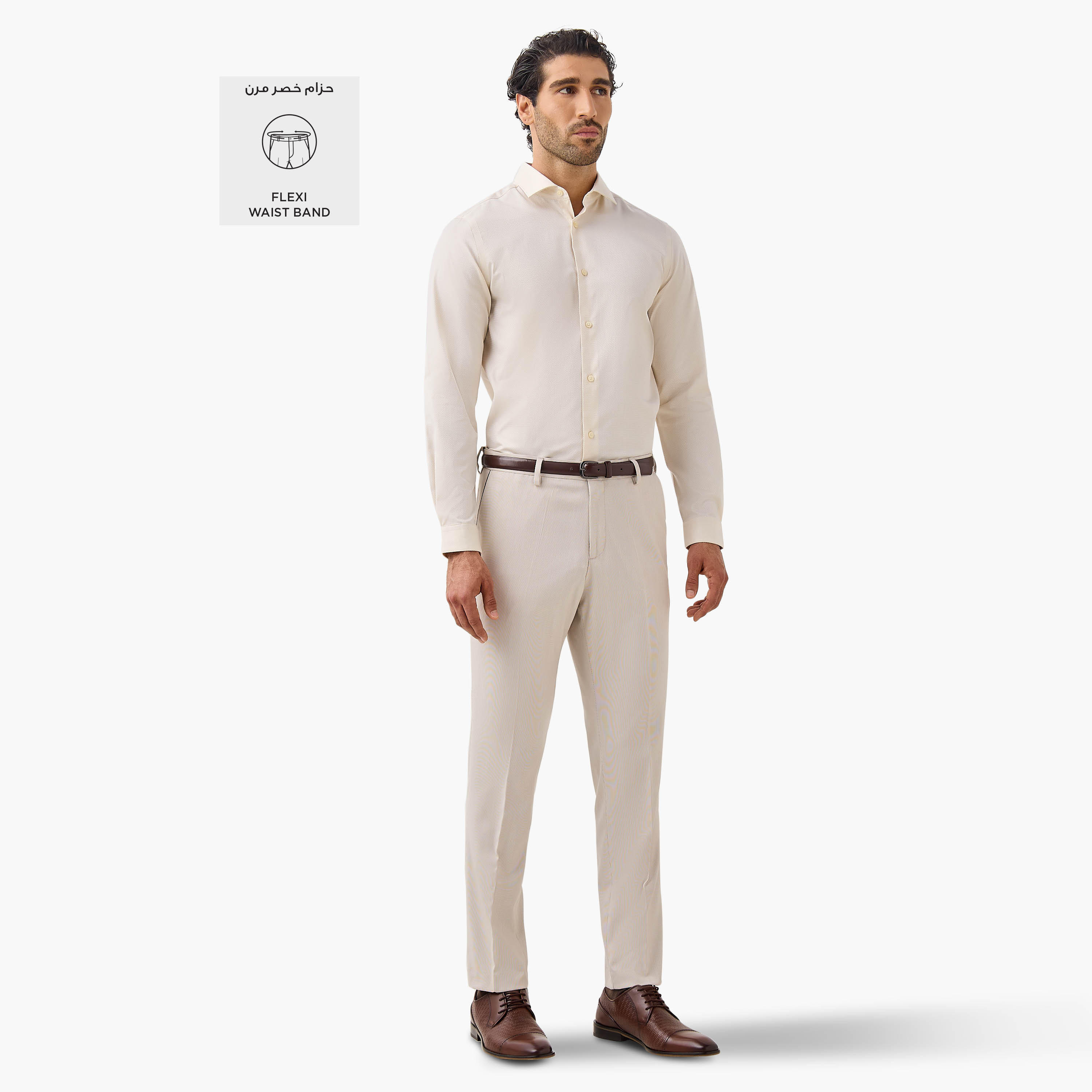 بنطلون رسمي بقصة ضيقة وحزام وخصر مرن وجيوب-men-clothing-trousersandchinos-trousers-image-2