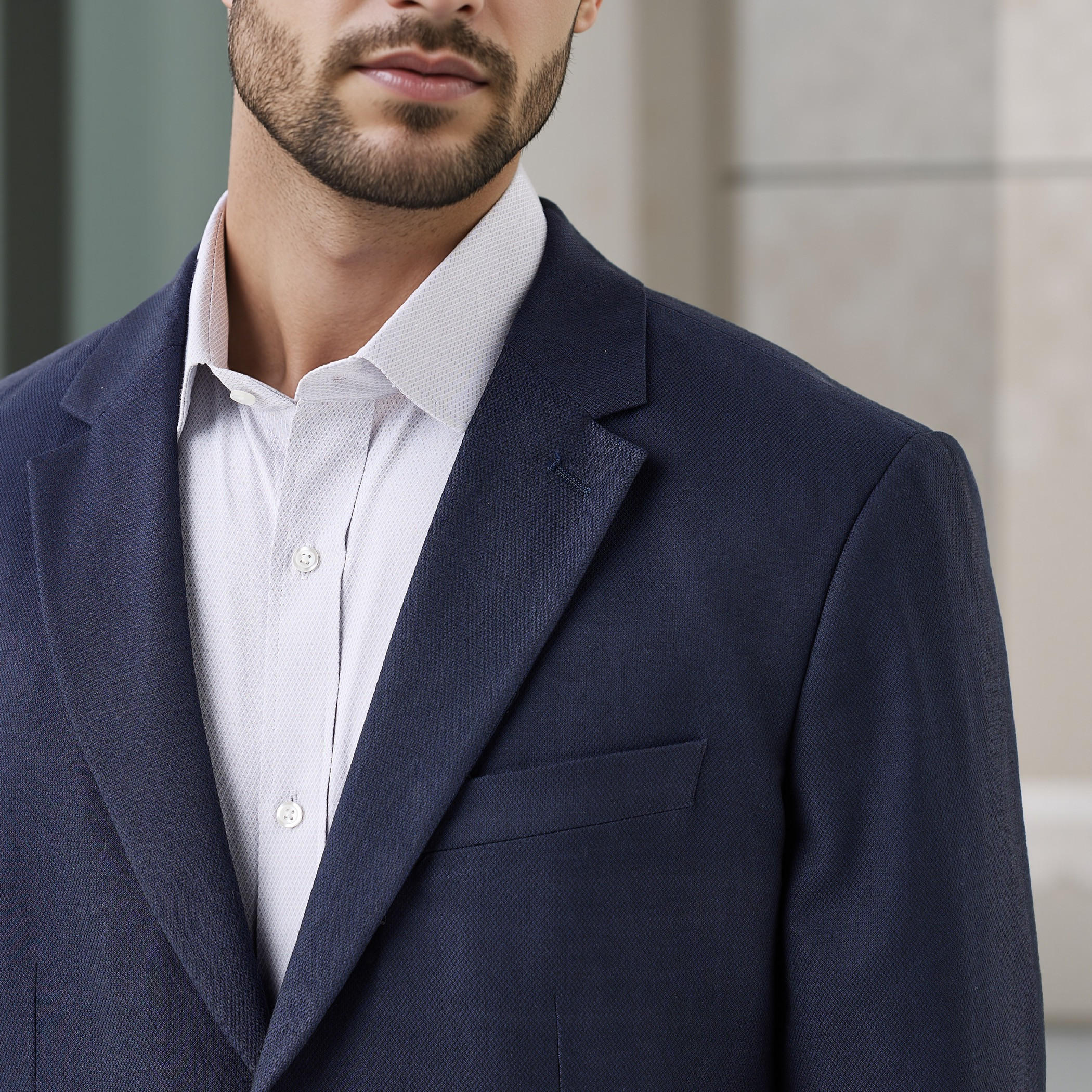 Textured Notch Lapel Blazer with Pockets-men-winterwear-jacketsandblazers-image-4