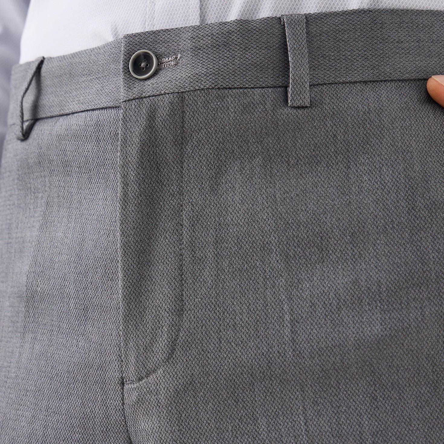 Slim Fit Flexi Waist Formal Trousers with Pockets-men-clothing-bottoms-trousersandchinos-trousers-image-5