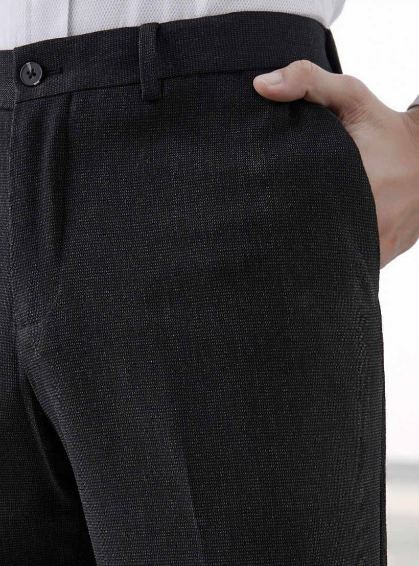 بنطلون رسمي بقصة ضيقة وخصر مرن وجيوب-men-clothing-bottoms-trousersandchinos-trousers-image-4
