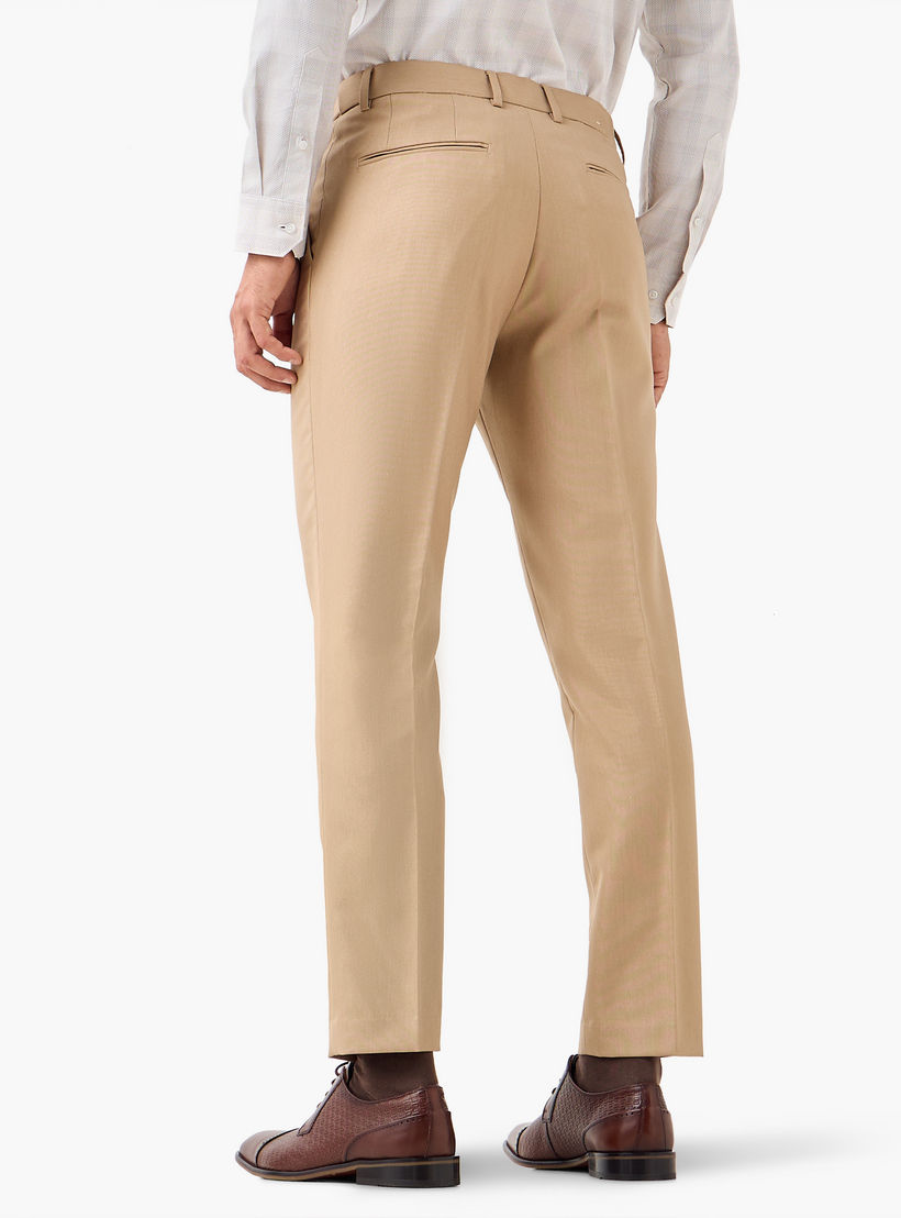 بنطلون رسمي بقصة ضيقة وخصر مرن وجيوب-men-clothing-bottoms-trousersandchinos-trousers-image-3