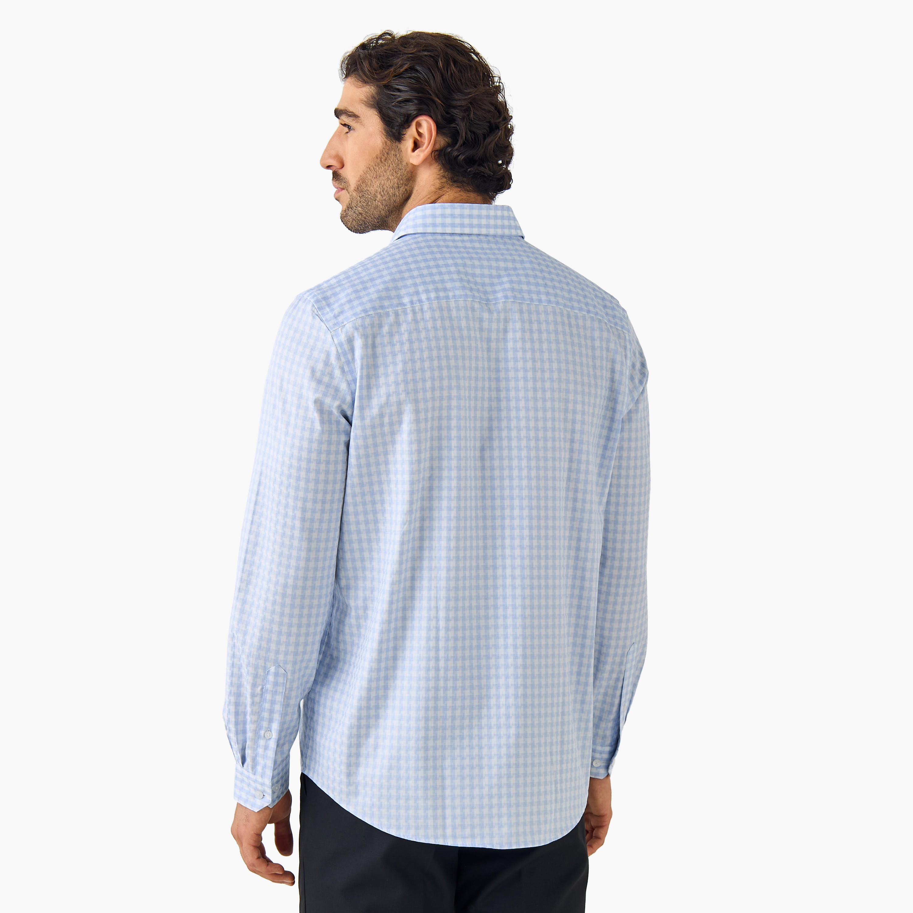 Regular Fit Checked Collared Dobby Shirt-men-clothing-shirts-image-3
