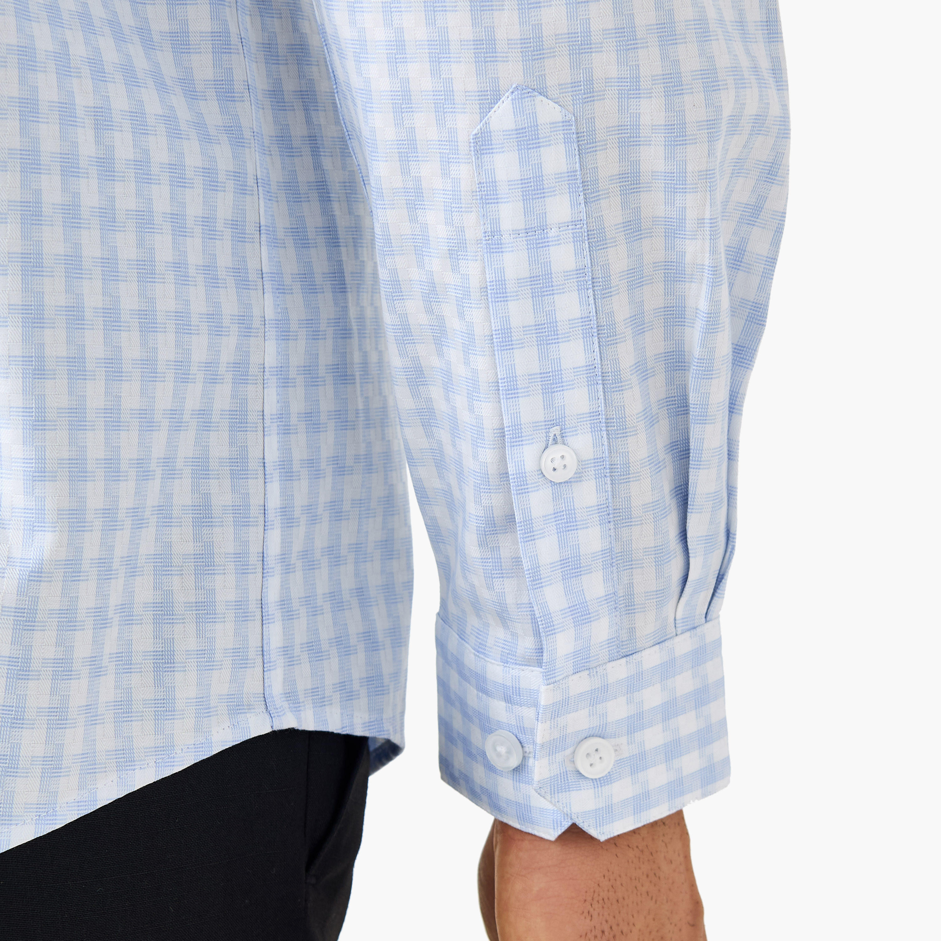 Regular Fit Checked Collared Dobby Shirt-men-clothing-shirts-image-4