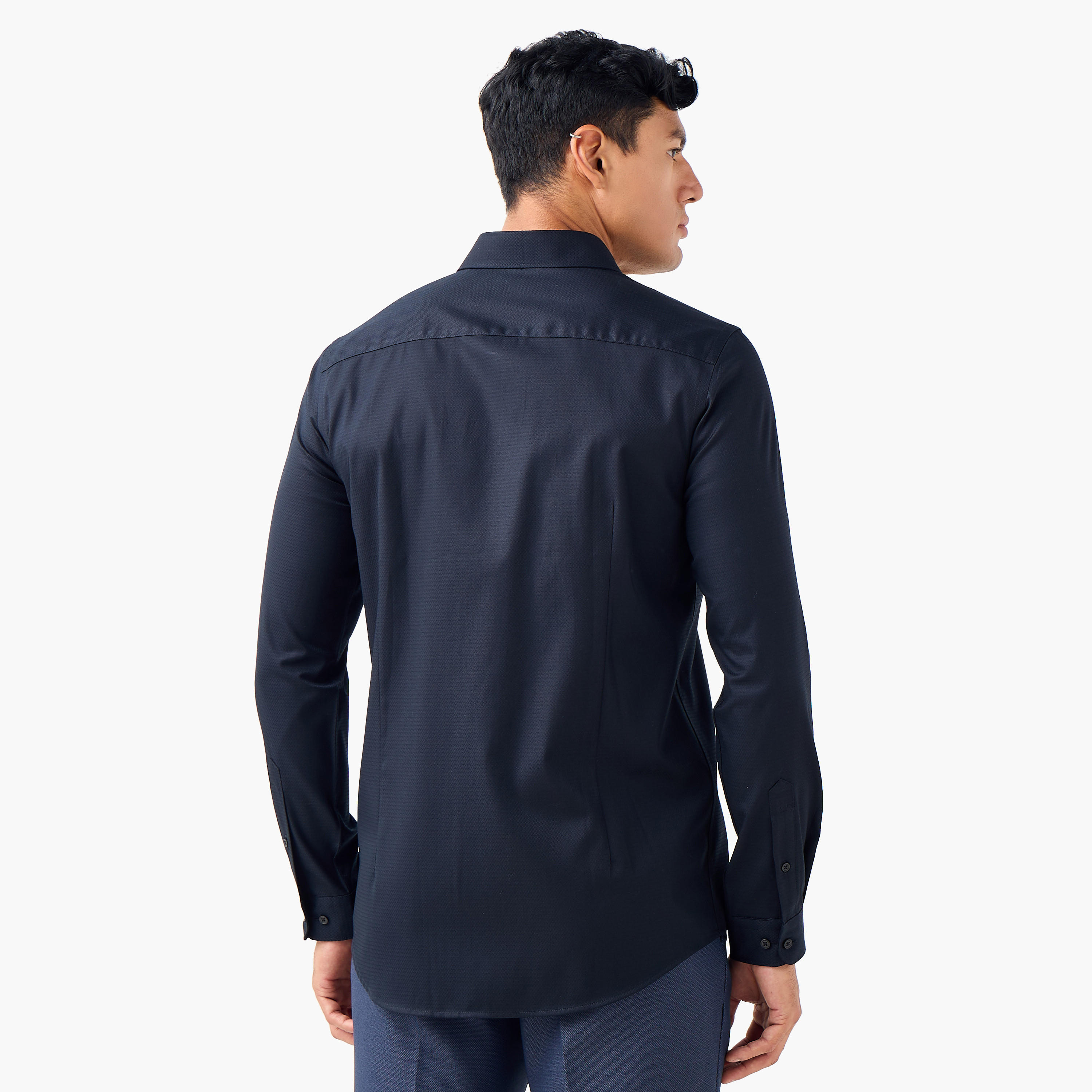 قميص دوبي بقصّة سليم وياقة عادية-men-clothing-shirts-image-3