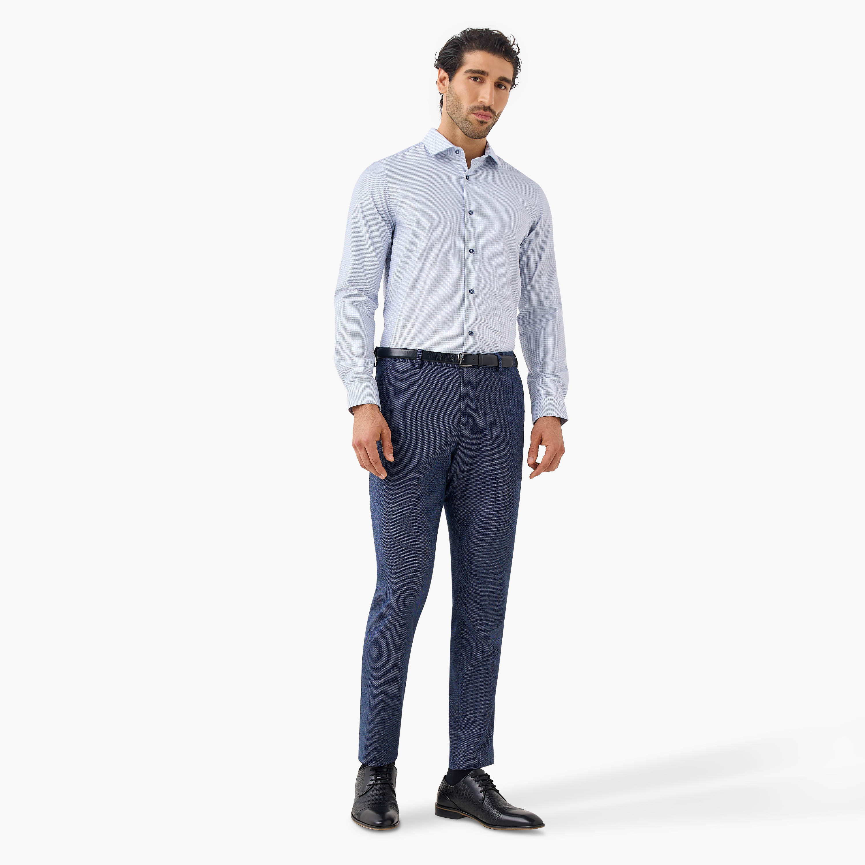 Slim Fit Dobby Collared Shirt-men-clothing-shirts-image-2